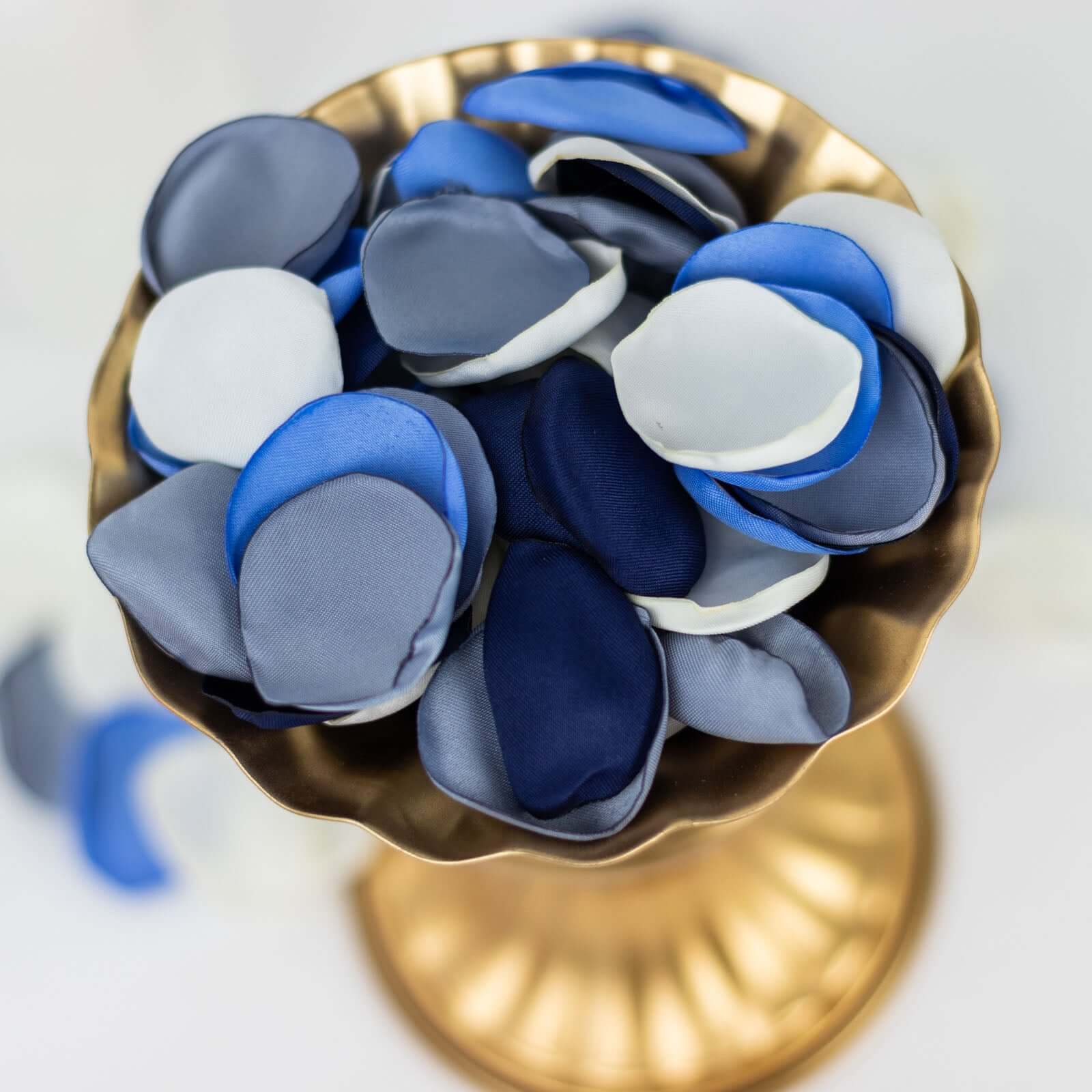 400-Pack Silk Rose Petals Confetti 2" Round Dusty Blue Mix Matte - Life-Like Flower Petals for Table Decor - Image 2
