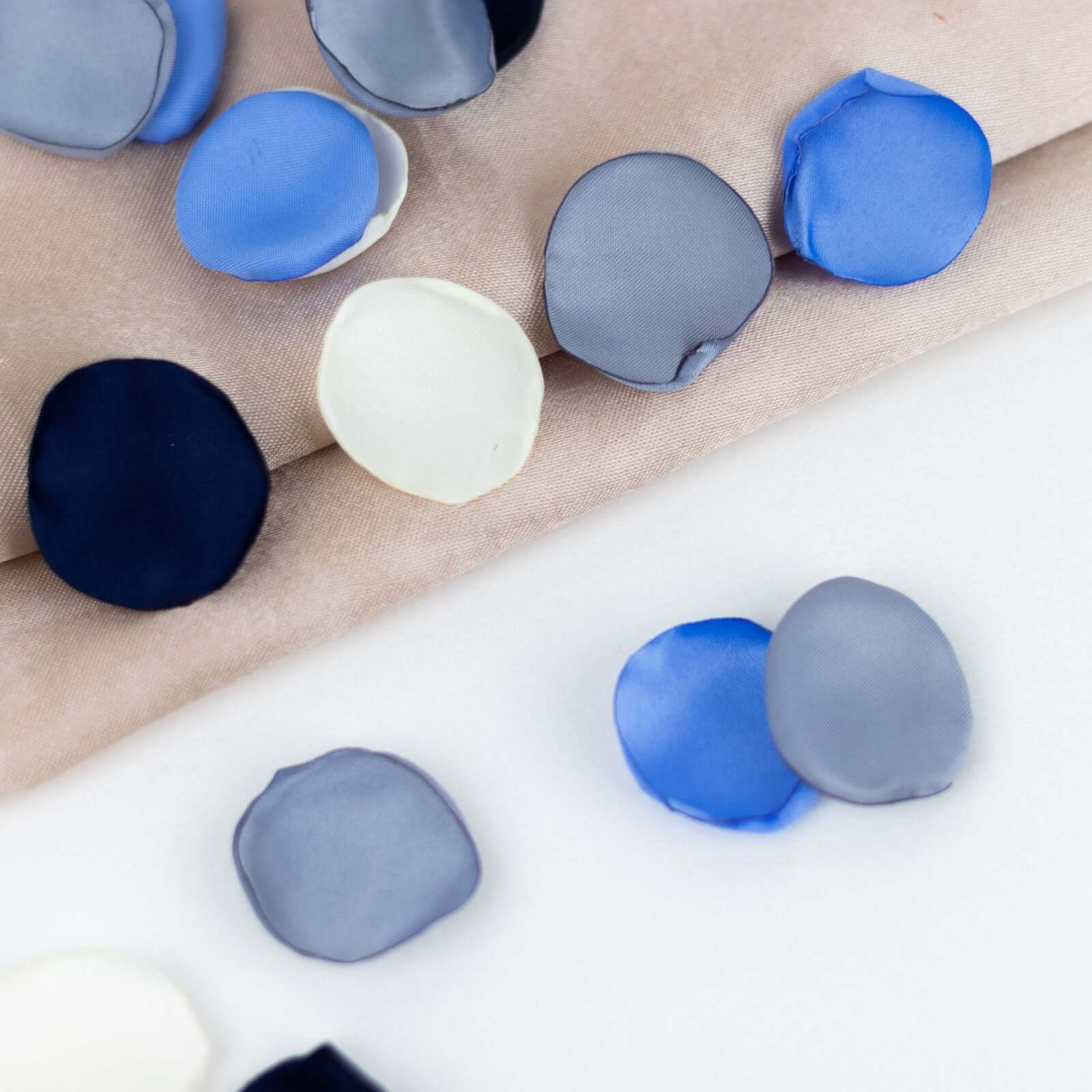 400-Pack Silk Rose Petals Confetti 2" Round Dusty Blue Mix Matte - Life-Like Flower Petals for Table Decor - Image 9