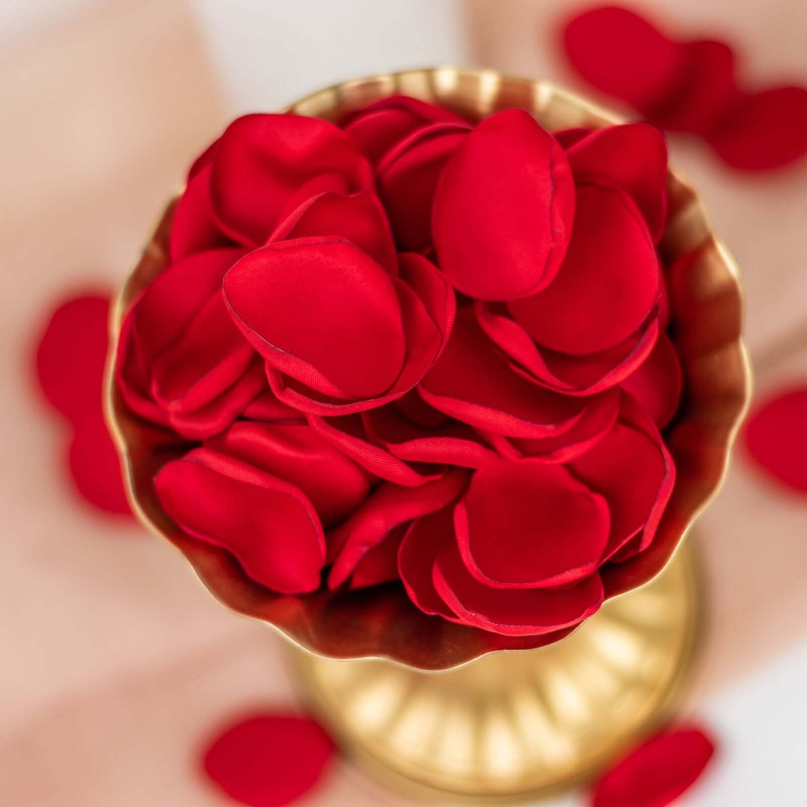400-Pack Silk Rose Petals Confetti 2" Round Red Matte - Life-Like Flower Petals for Table Decor - Image 2