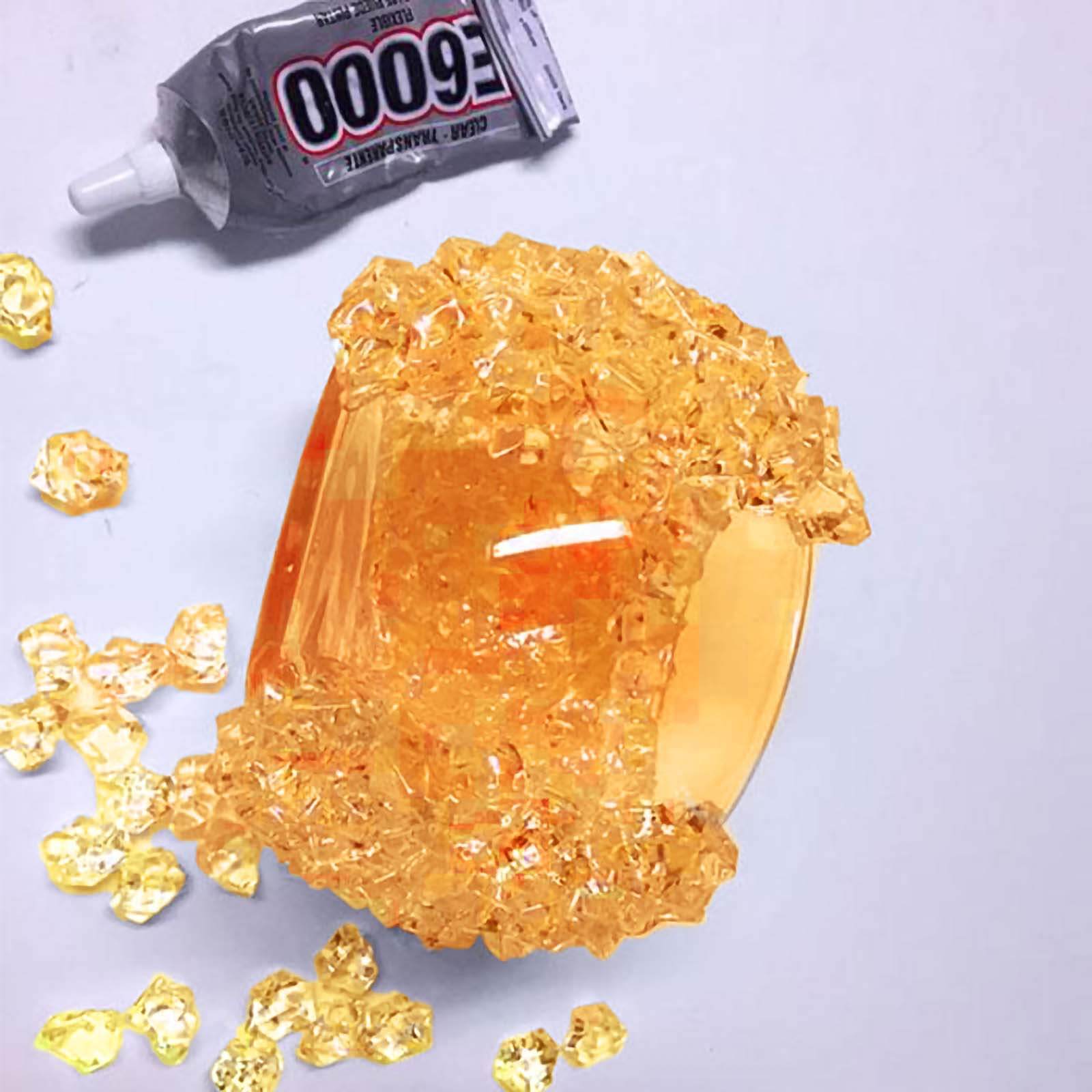 400 Pcs Orange Acrylic Ice Bead Vase Fillers Mini - Chic DIY Craft Crystals for Tables & Decorative Arrangements - Image 6
