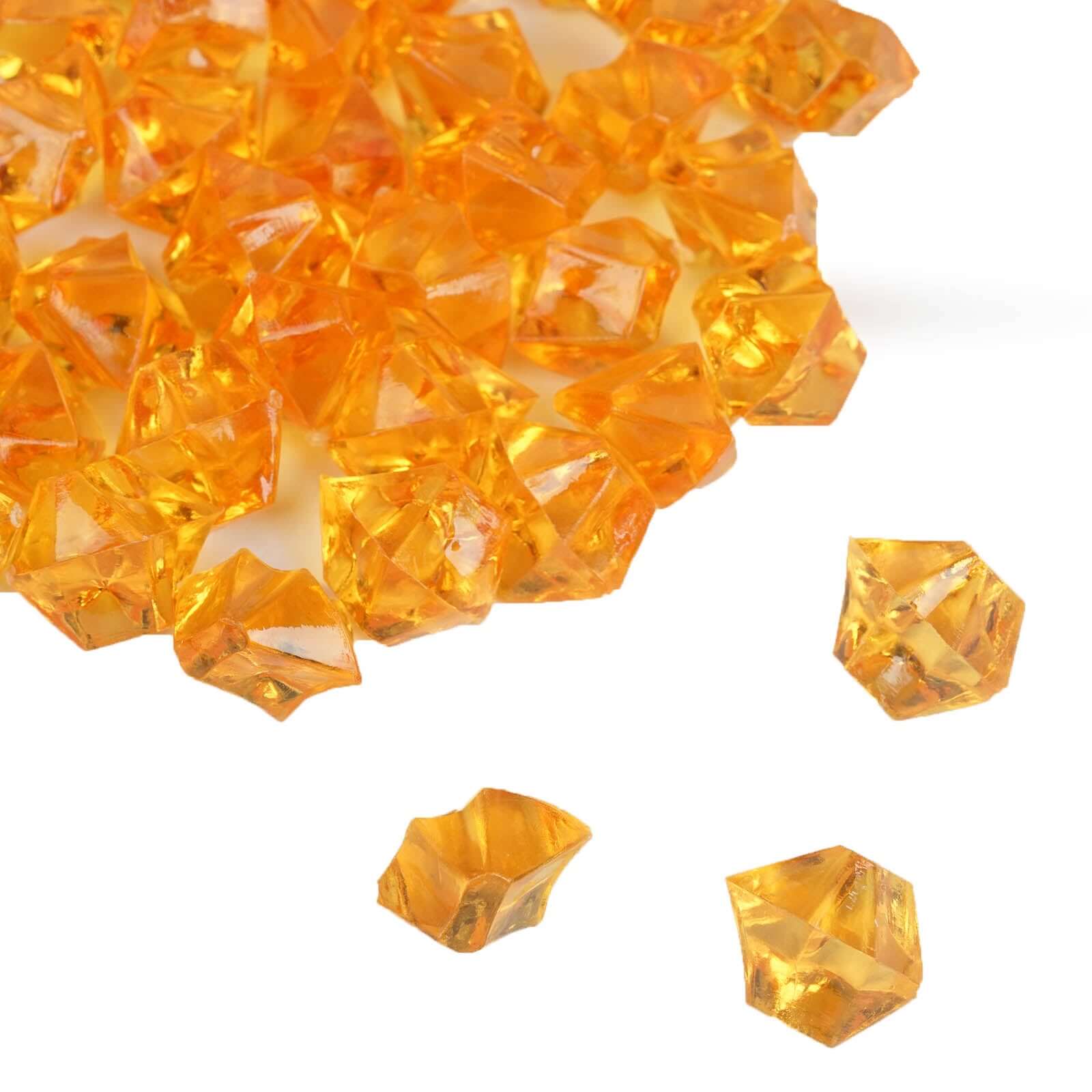 400 Pcs Orange Acrylic Ice Bead Vase Fillers Mini - Chic DIY Craft Crystals for Tables & Decorative Arrangements - Image 7