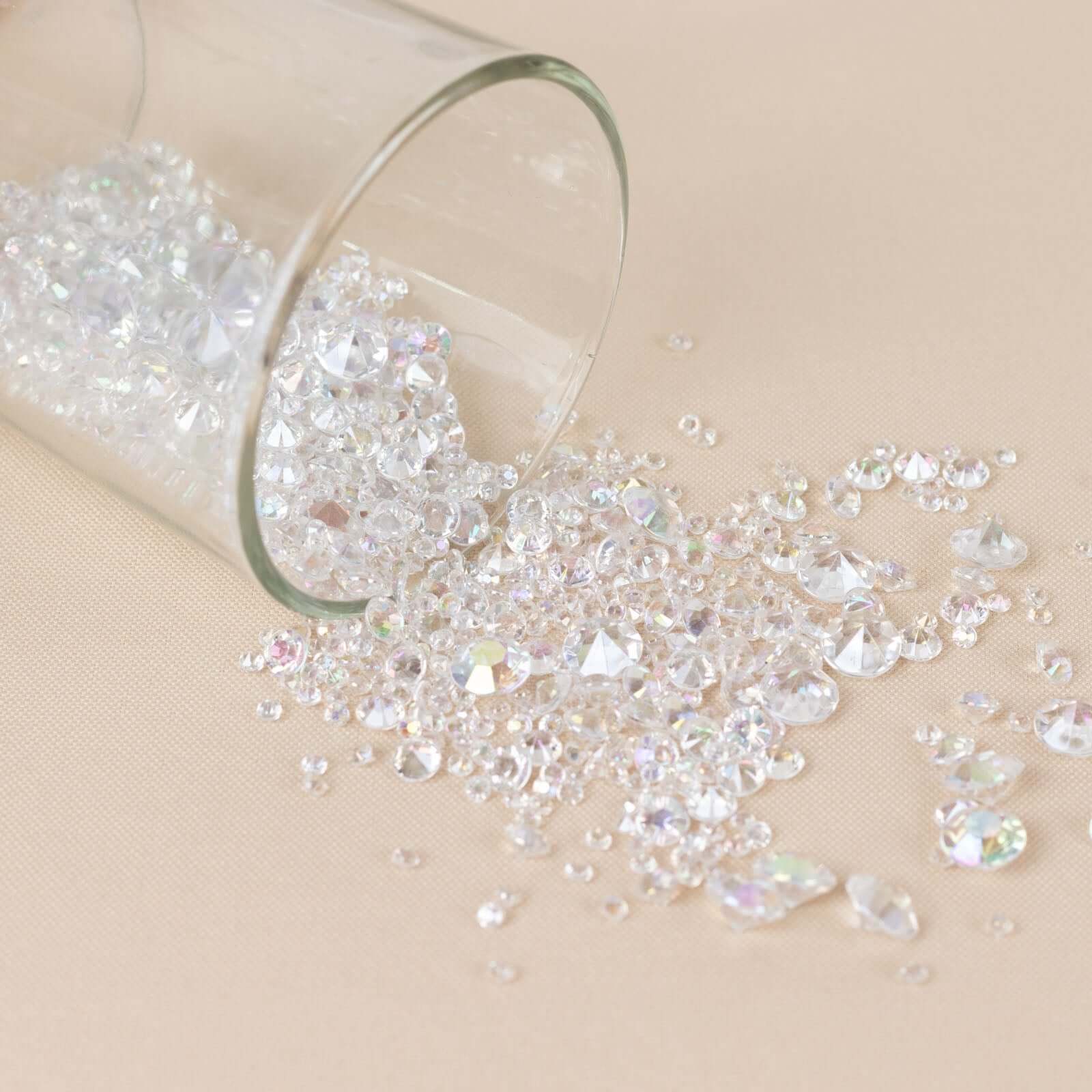 4000 Pcs Acrylic Diamond Vase Fillers Iridescent 3mm, 6mm, 10mm - Shimmering Table Scatters & DIY Craft Beads for Weddings - Image 2