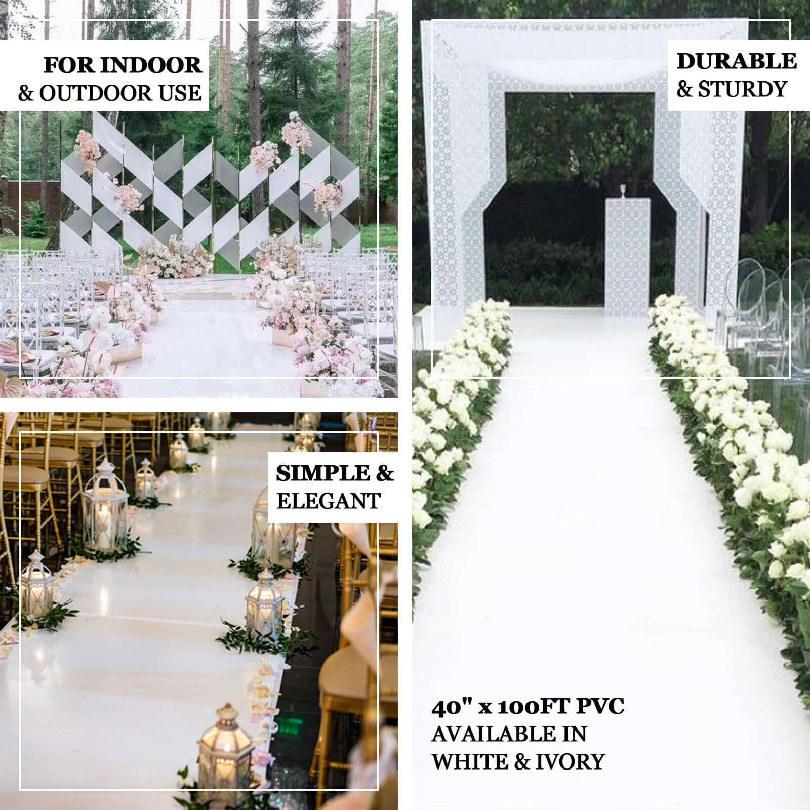 Elegant White PVC Aisle Runner for Stunning Wedding Decor - Image 3