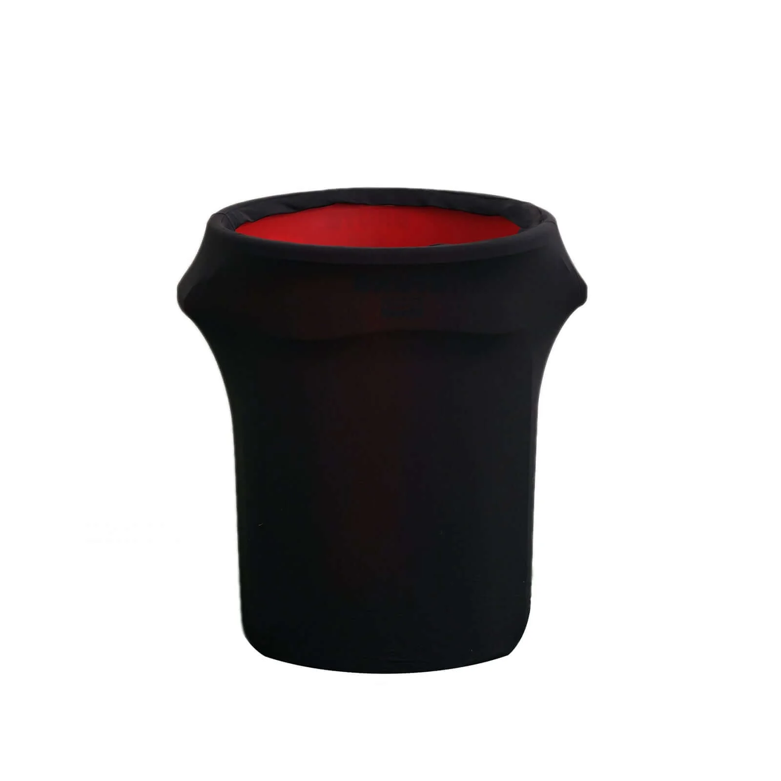 Black Stretch Spandex Round Trash Bin Container Cover 41-50 Gallons - Image 7