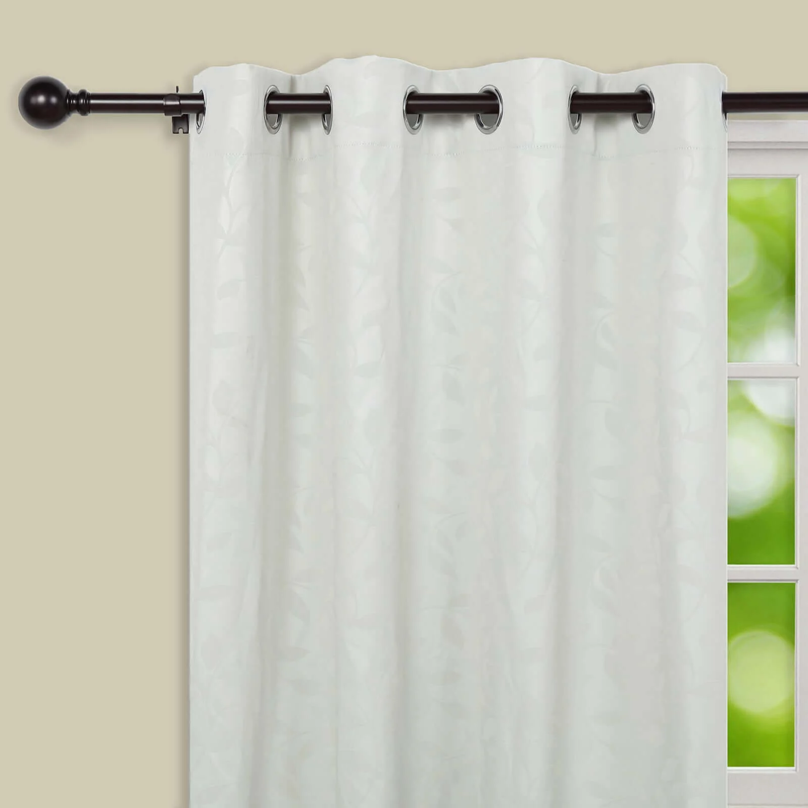 Adjustable Curtain Rod Set, Bronze, Round Finials 42"-126" - Image 11