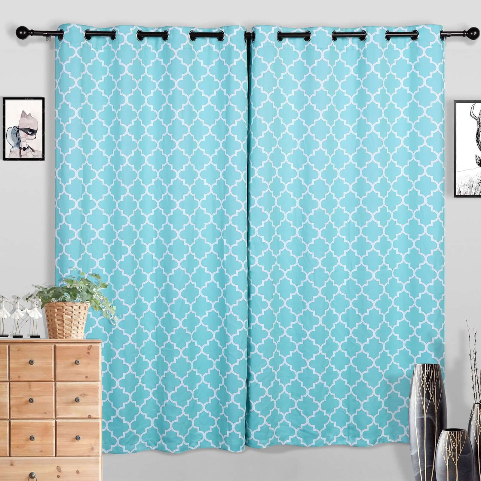Adjustable Curtain Rod Set, Bronze, Round Finials 42"-126" - Image 7