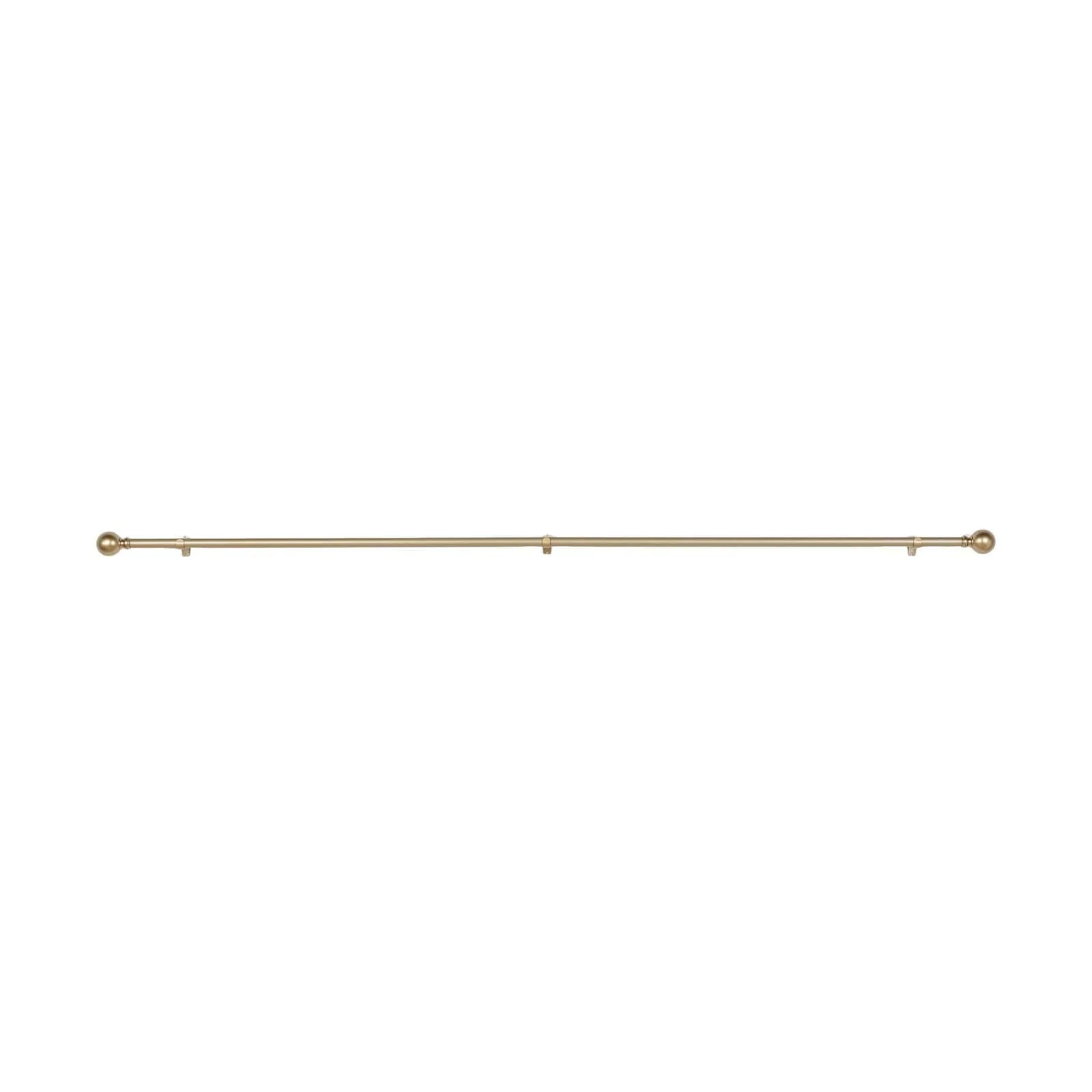 Adjustable Curtain Rod Set, Gold, Round Finials 42"-126" - Image 6