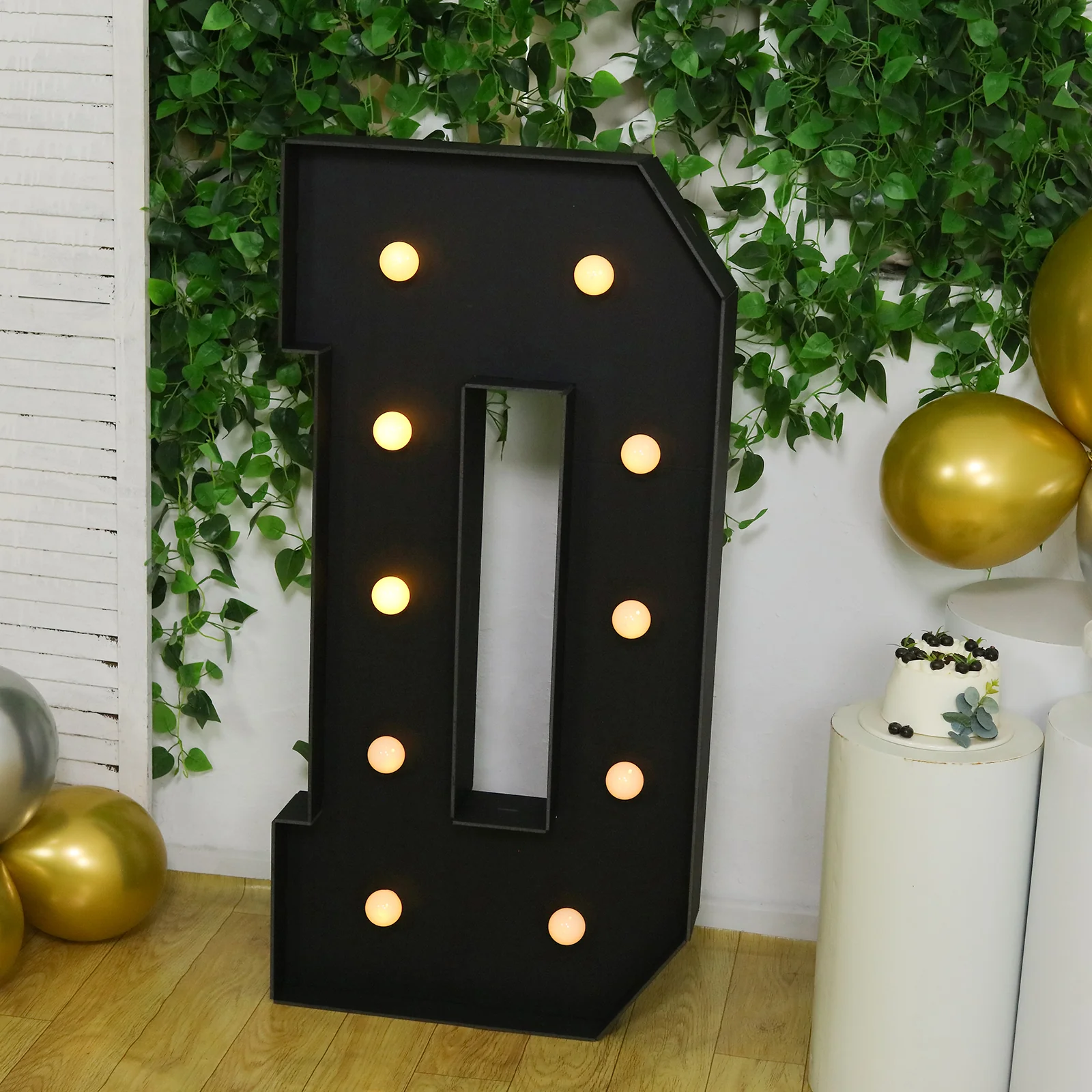 4ft Giant LED Marquee Letter "D", Black Pre-Cut Foam Board with 10 Warm White Battery Operated LEDs, Glue Gun and Sticks - Image 8