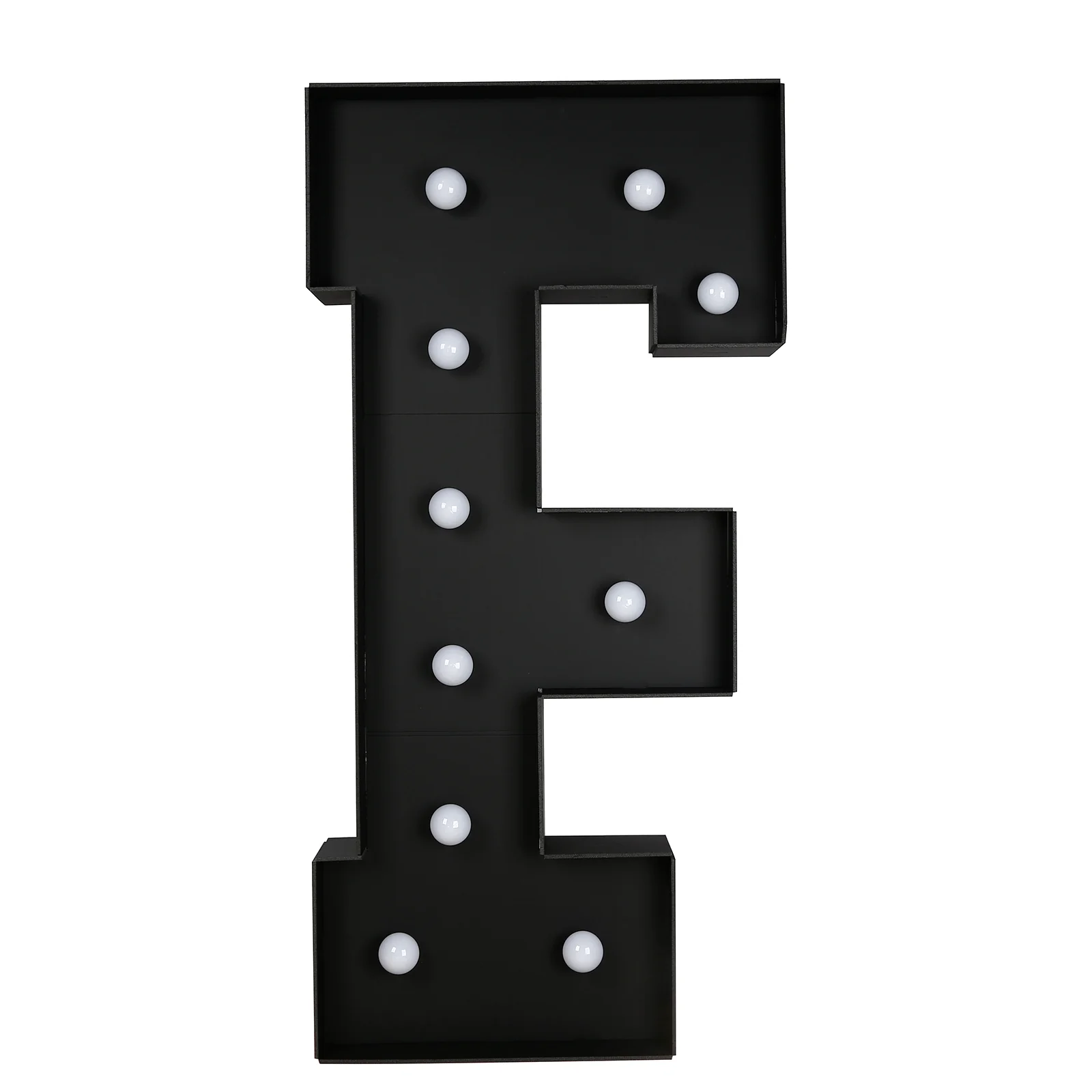 4ft Giant LED Marquee Letter "F", Black Pre-Cut Foam Board with 10 Warm White Battery Operated LEDs, Glue Gun and Sticks - Image 6