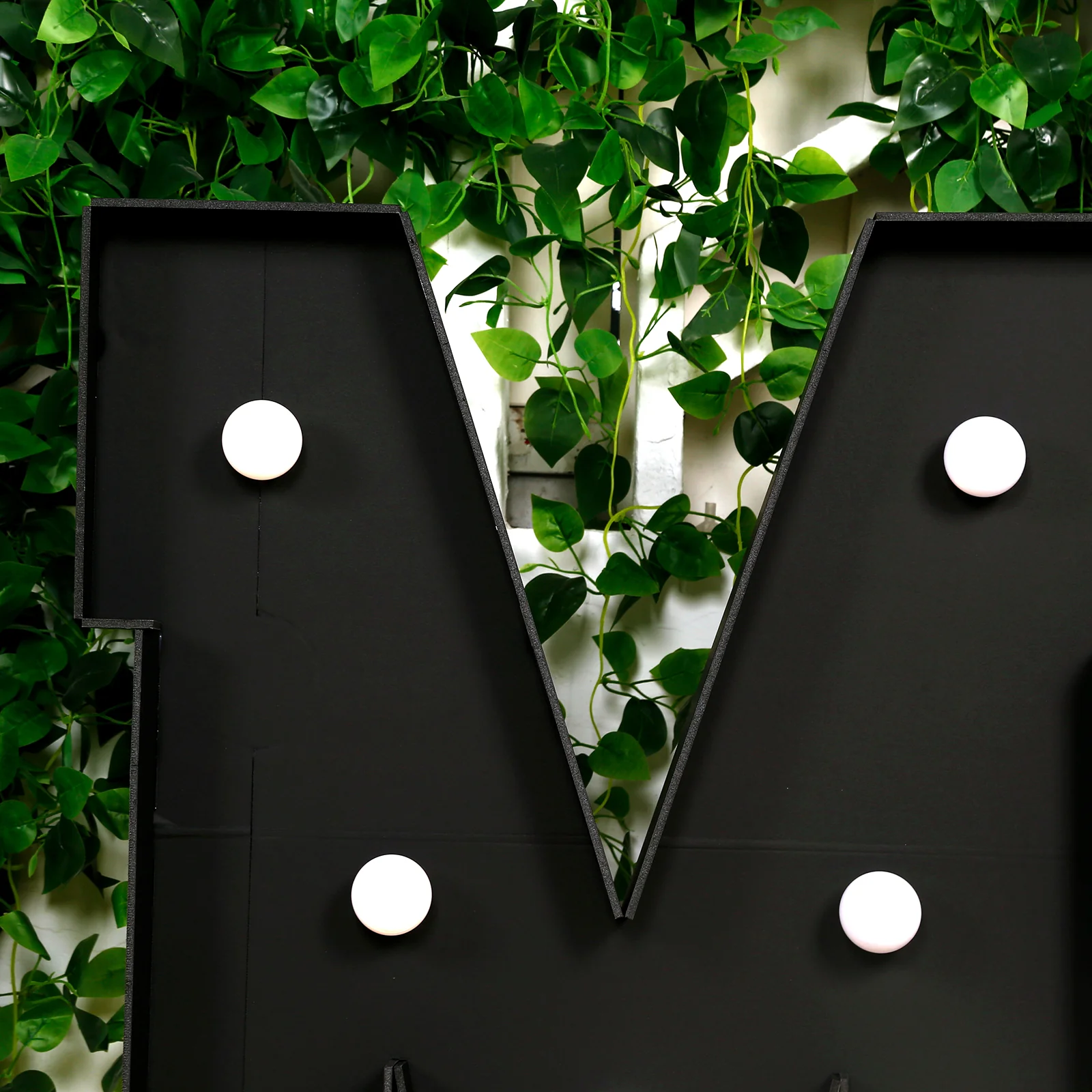 4ft Giant LED Marquee Letter "M", Black Pre-Cut Foam Board with 10 Warm White Battery Operated LEDs, Glue Gun and Sticks - Image 2
