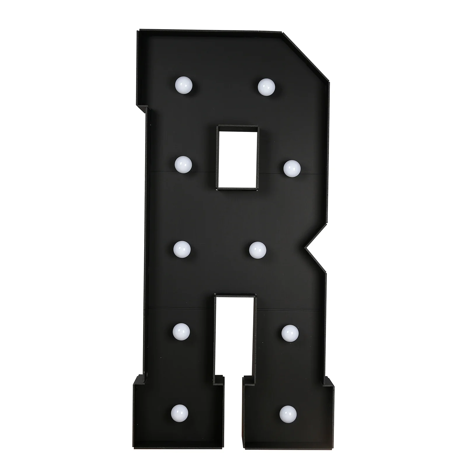 4ft Giant LED Marquee Letter "R", Black Pre-Cut Foam Board with 10 Warm White Battery Operated LEDs, Glue Gun and Sticks - Image 6