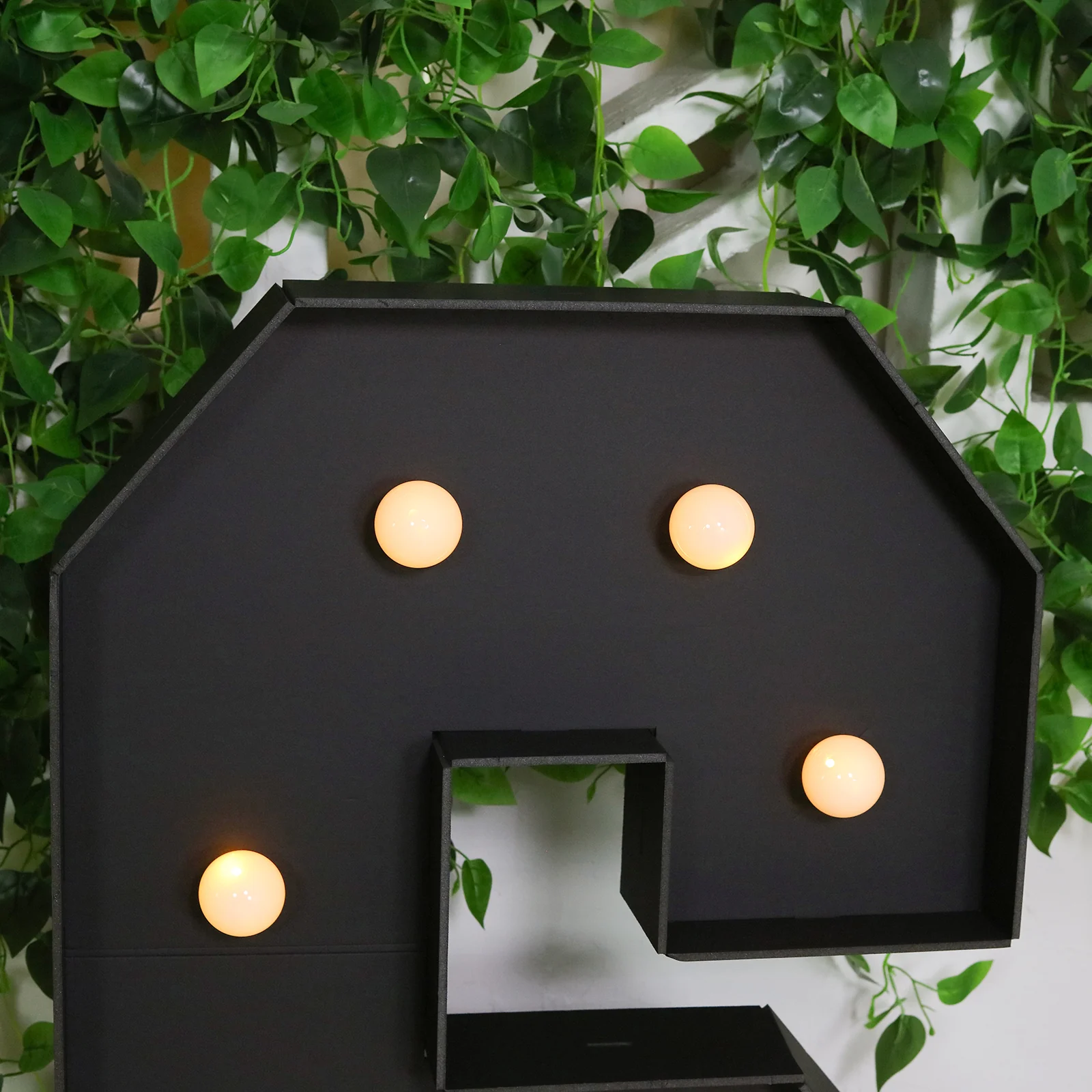 4ft Giant LED Marquee Letter "S", Black Pre-Cut Foam Board with 10 Warm White Battery Operated LEDs, Glue Gun and Sticks - Image 2