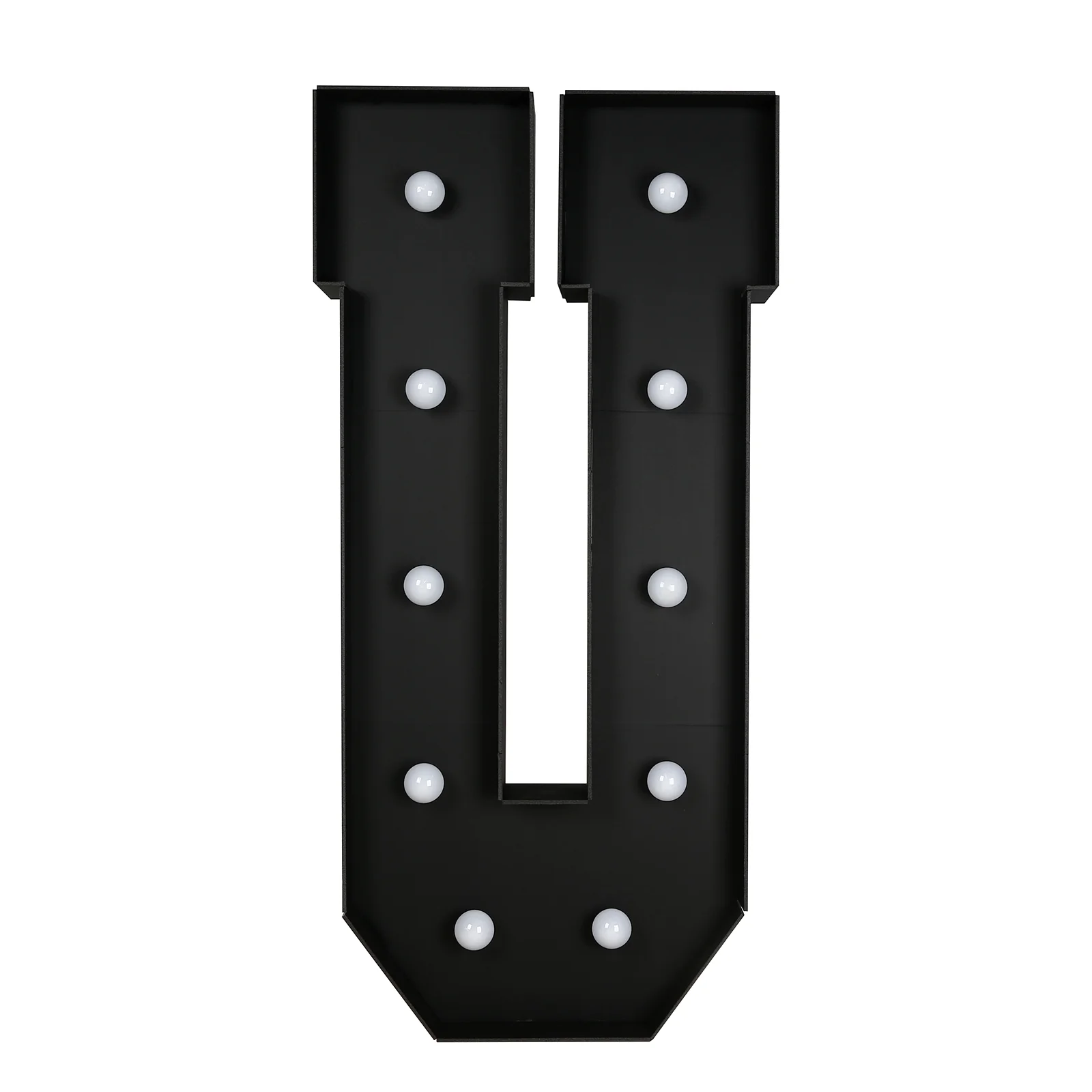 4ft Giant LED Marquee Letter "U", Black Pre-Cut Foam Board with 10 Warm White Battery Operated LEDs, Glue Gun and Sticks - Image 6