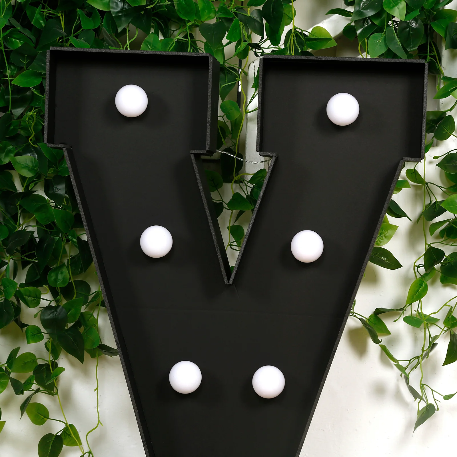 4ft Giant LED Marquee Letter "Y", Black Pre-Cut Foam Board with 10 Warm White Battery Operated LEDs, Glue Gun and Sticks - Image 2