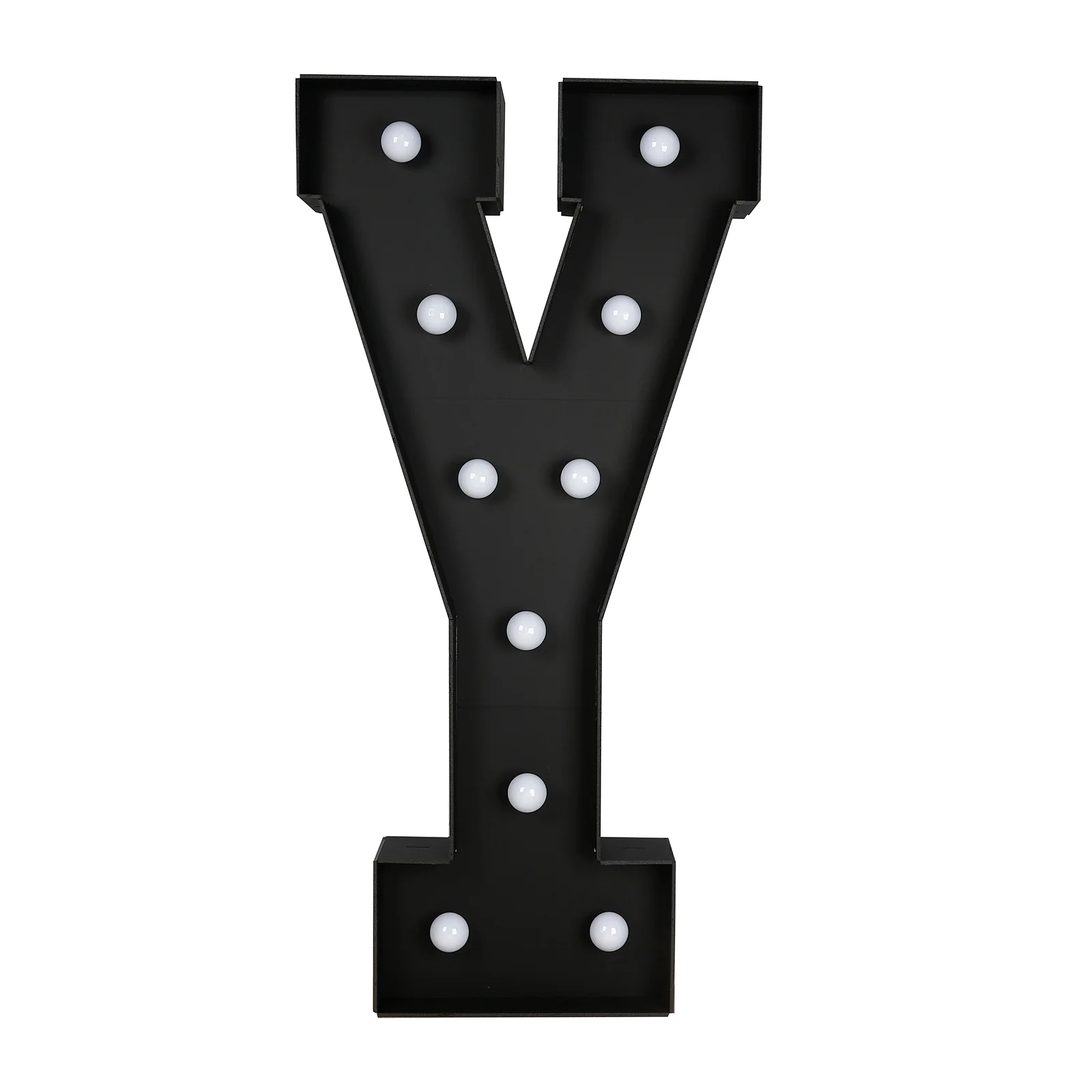 4ft Giant LED Marquee Letter "Y", Black Pre-Cut Foam Board with 10 Warm White Battery Operated LEDs, Glue Gun and Sticks - Image 6