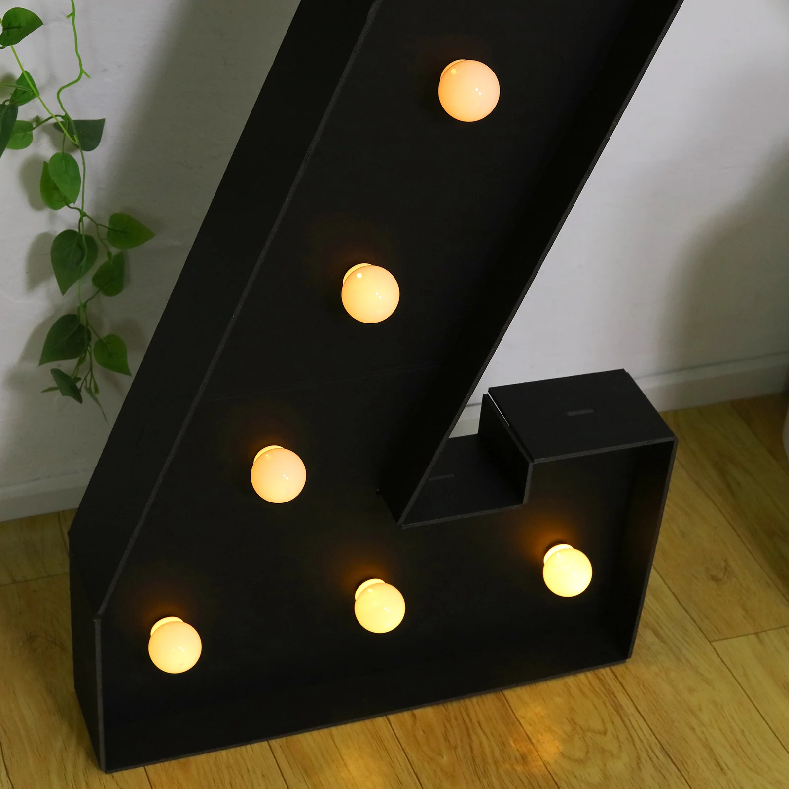 4ft Giant LED Marquee Letter "Z", Black Pre-Cut Foam Board with 10 Warm White Battery Operated LEDs, Glue Gun and Sticks - Image 2