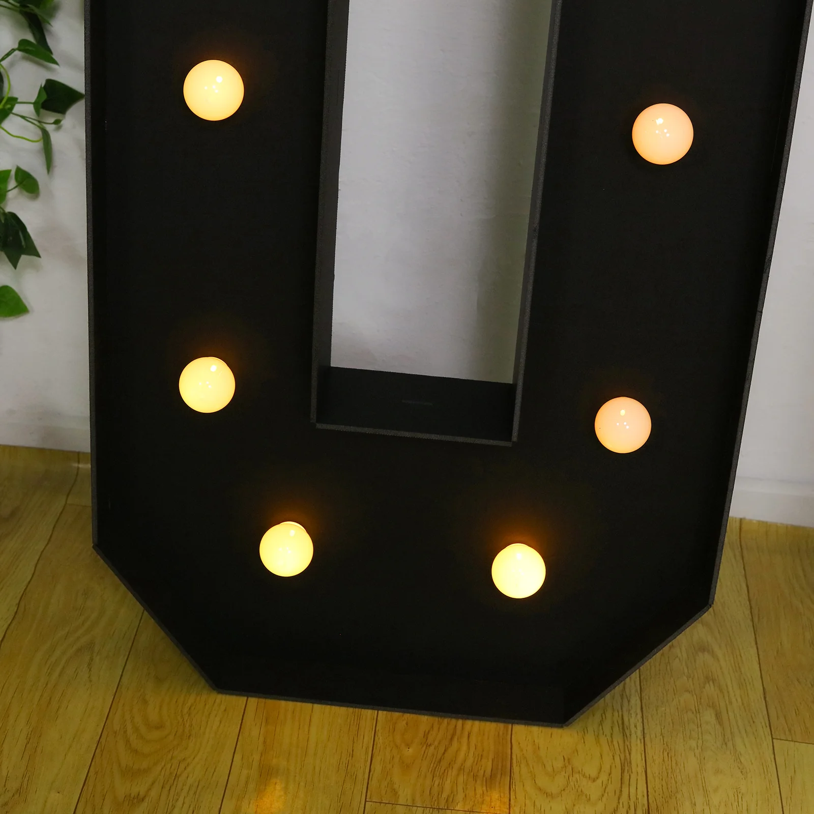 4ft Giant LED Marquee Number "0", Black Pre-Cut Foam Board with 10 Warm White Battery Operated LEDs, Glue Gun and Sticks - Image 2