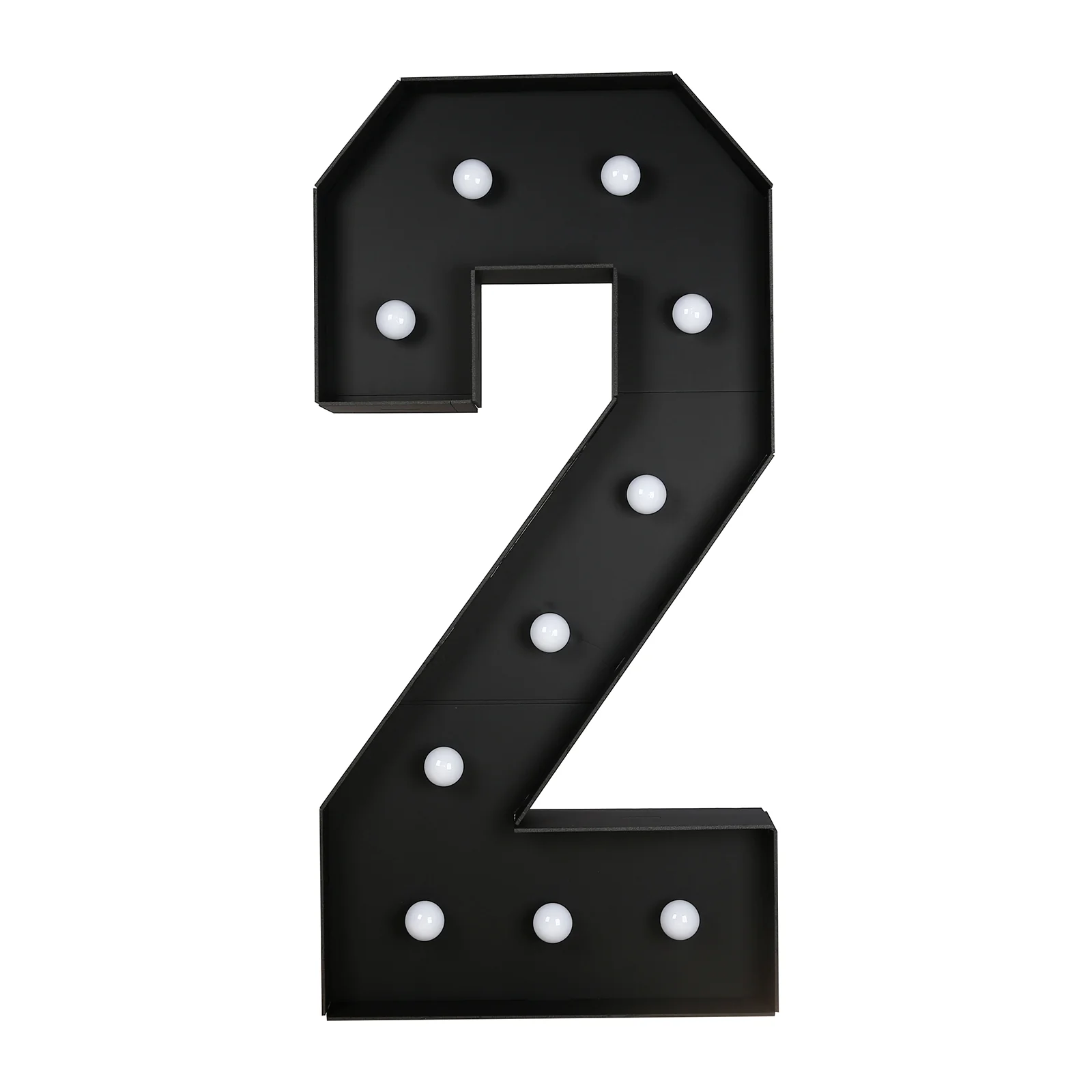 4ft Giant LED Marquee Number "2", Black Pre-Cut Foam Board with 10 Warm White Battery Operated LEDs, Glue Gun and Sticks - Image 6