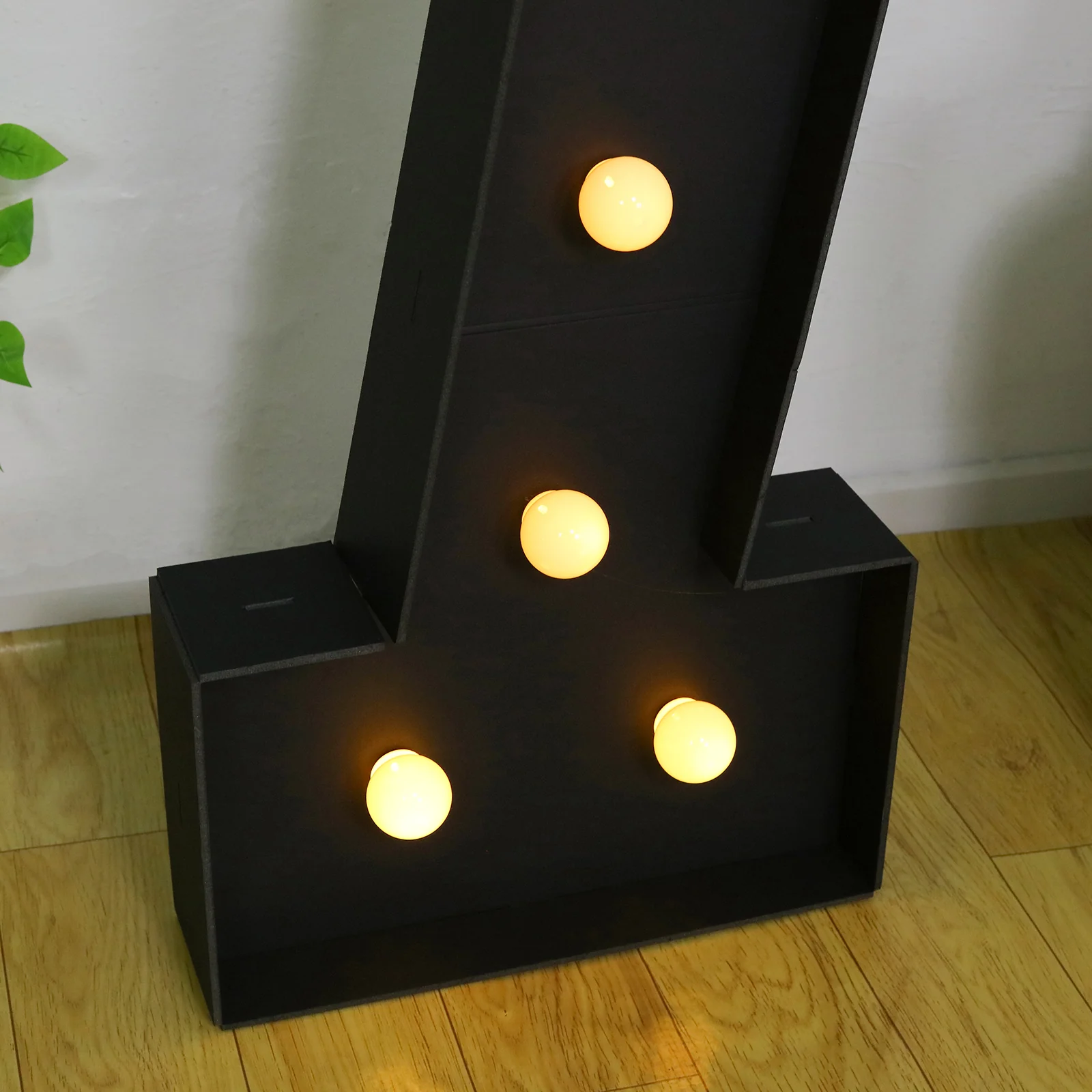 4ft Giant LED Marquee Number "7", Black Pre-Cut Foam Board with 10 Warm White Battery Operated LEDs, Glue Gun and Sticks - Image 2