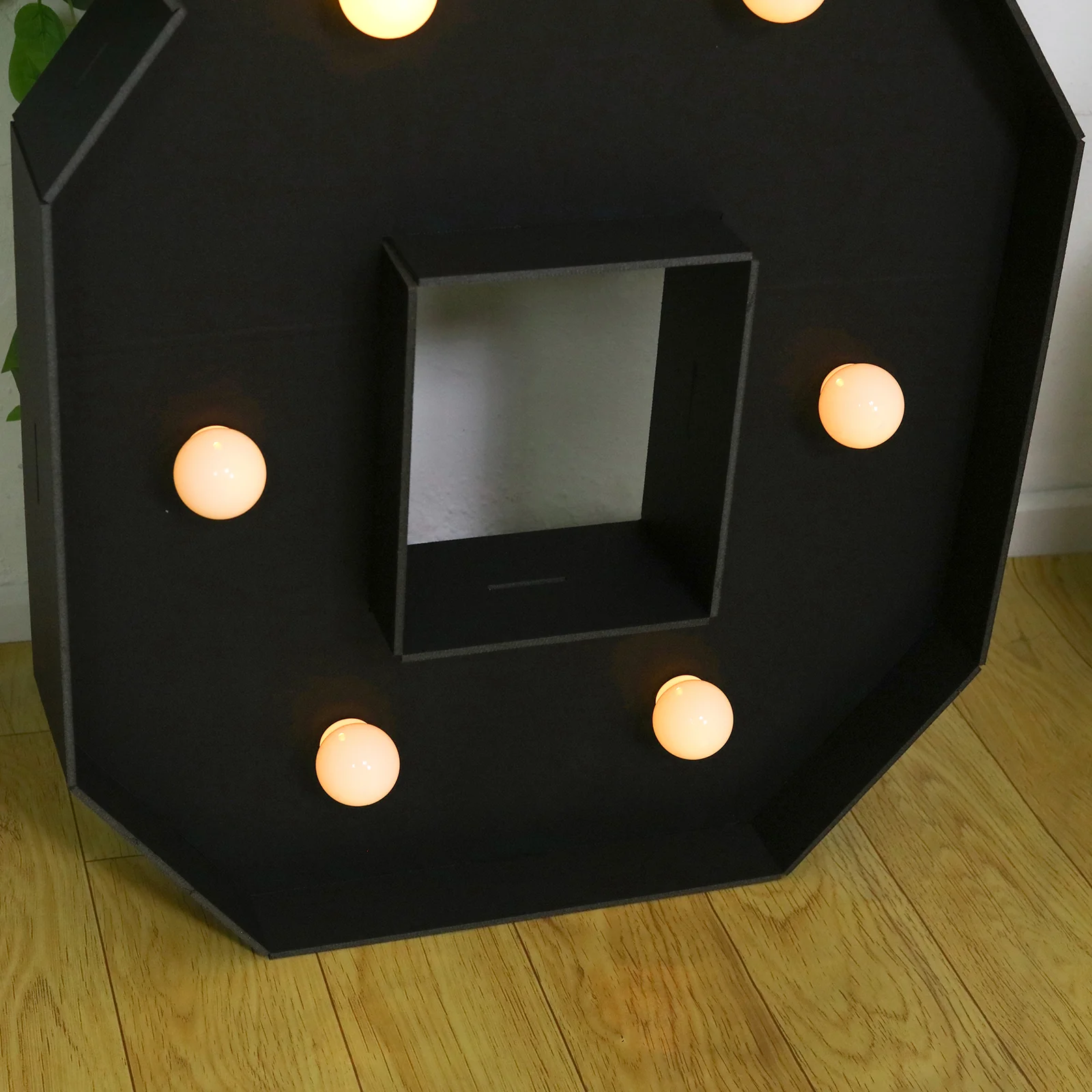 4ft Giant LED Marquee Number "8", Black Pre-Cut Foam Board with 10 Warm White Battery Operated LEDs, Glue Gun and Sticks - Image 2
