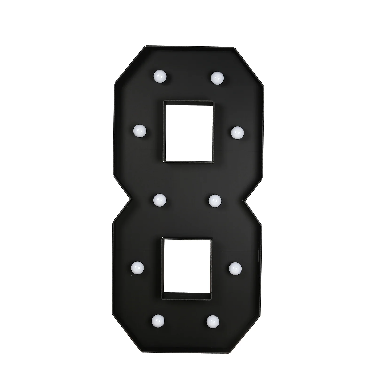 4ft Giant LED Marquee Number "8", Black Pre-Cut Foam Board with 10 Warm White Battery Operated LEDs, Glue Gun and Sticks - Image 6