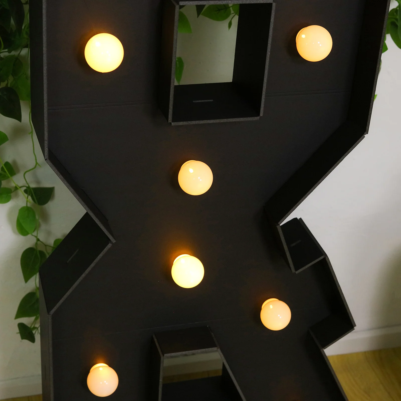 4ft Giant LED Marquee Symbol "&", Black Pre-Cut Foam Board with 10 Warm White Battery Operated LEDs, Glue Gun and Sticks - Image 2
