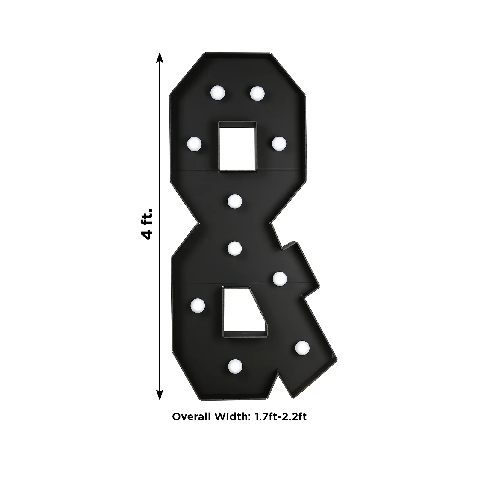 4ft Giant LED Marquee Symbol "&", Black Pre-Cut Foam Board with 10 Warm White Battery Operated LEDs, Glue Gun and Sticks - Image 3