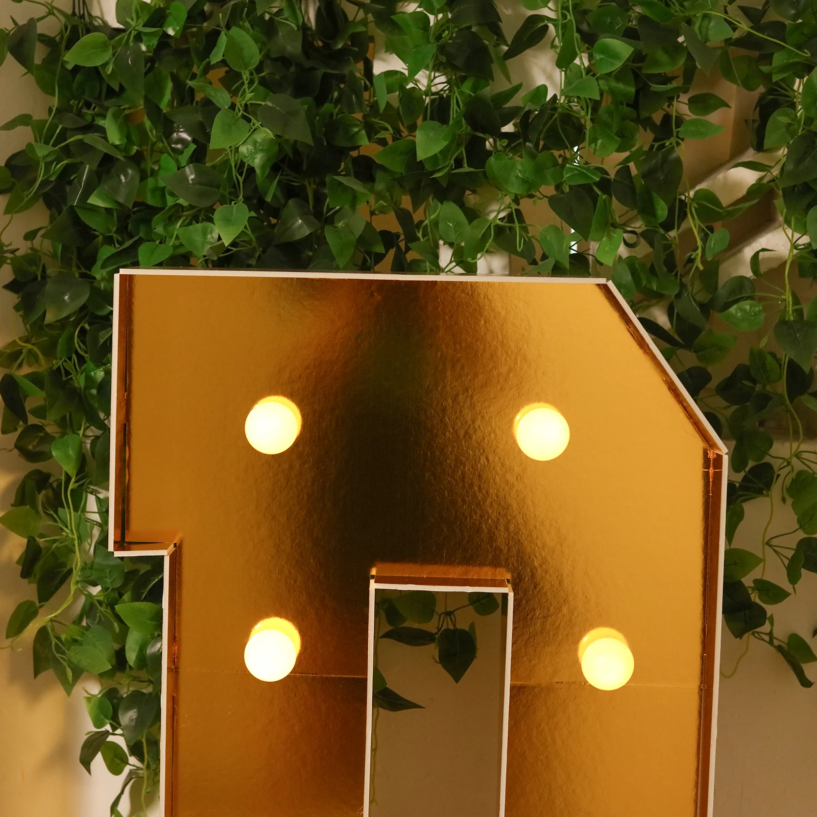 4ft Giant LED Marquee Letter "D", Gold Pre-Cut Foam Board with 10 Warm White Battery Operated LEDs, Glue Gun and Sticks - Image 8