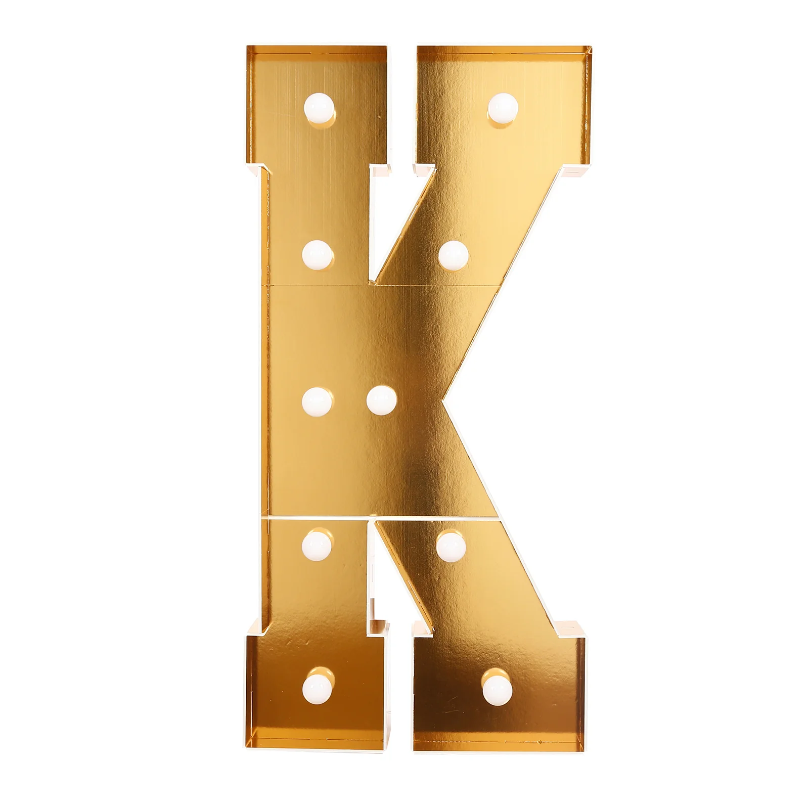 4ft Giant LED Marquee Letter "K", Gold Pre-Cut Foam Board with 10 Warm White Battery Operated LEDs, Glue Gun and Sticks - Image 6