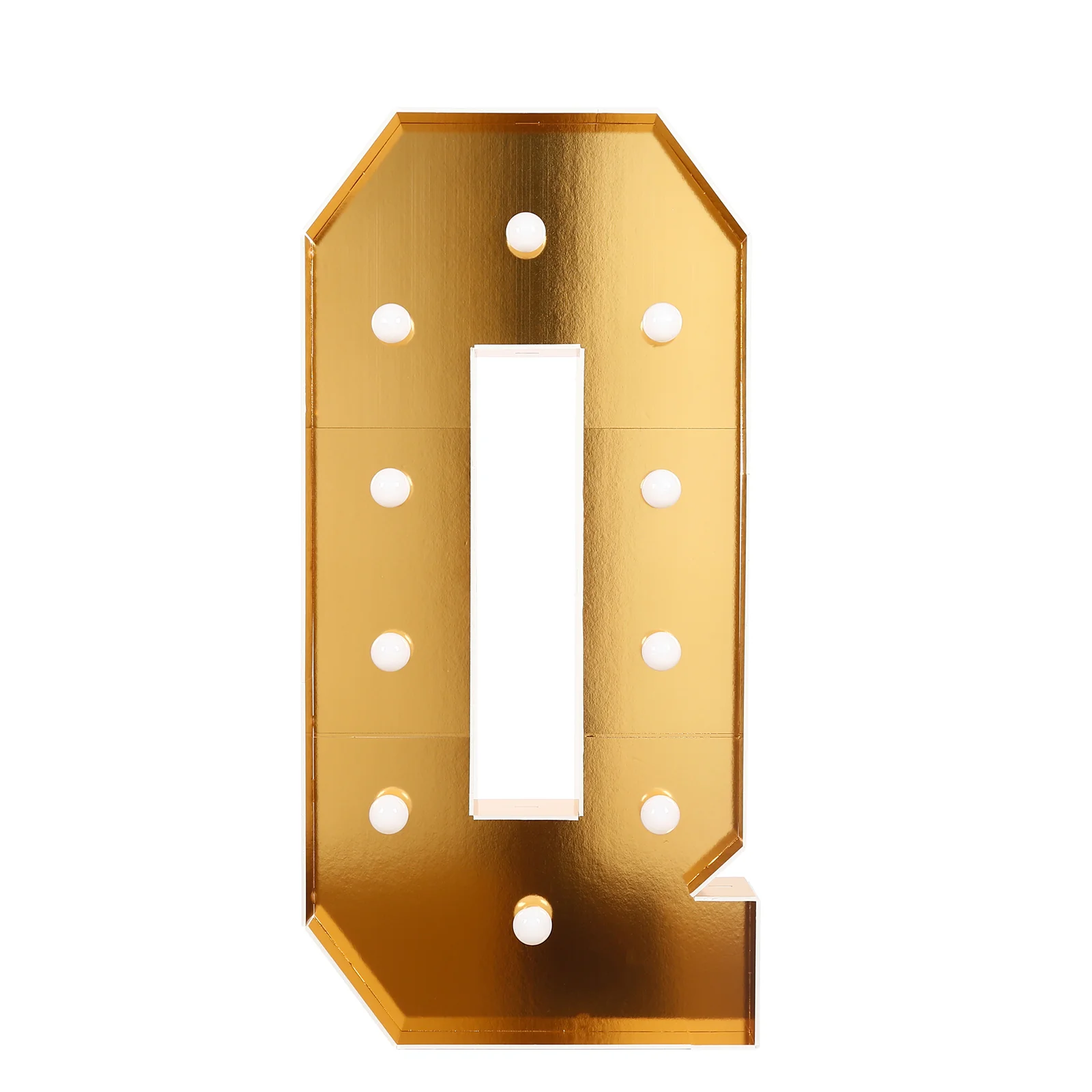 4ft Giant LED Marquee Letter "Q", Gold Pre-Cut Foam Board with 10 Warm White Battery Operated LEDs, Glue Gun and Sticks - Image 6