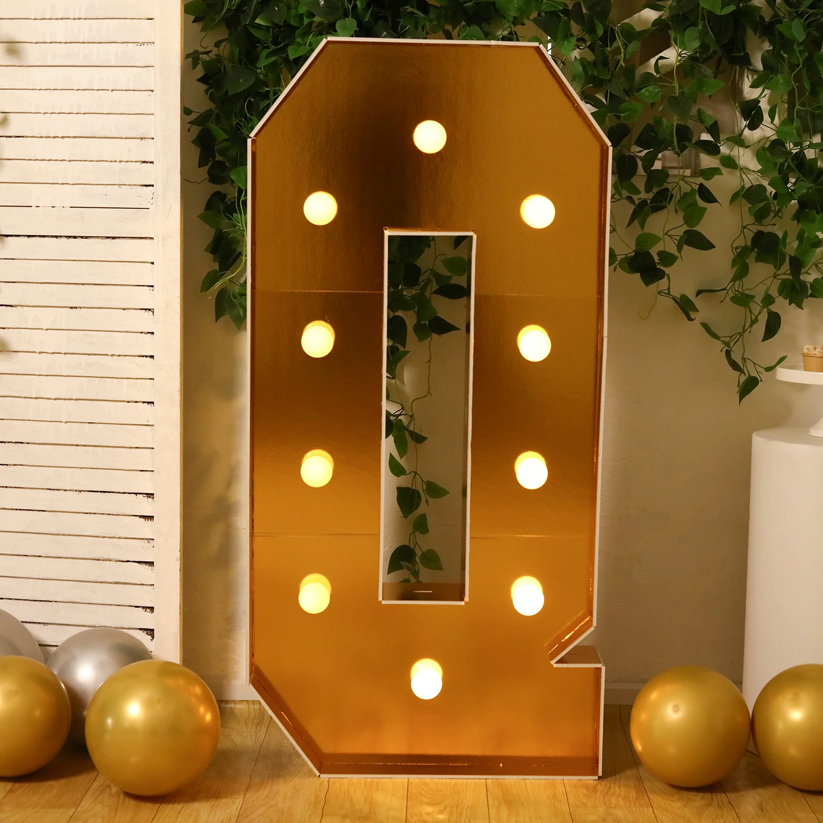 4ft Giant LED Marquee Letter "Q", Gold Pre-Cut Foam Board with 10 Warm White Battery Operated LEDs, Glue Gun and Sticks - Image 7