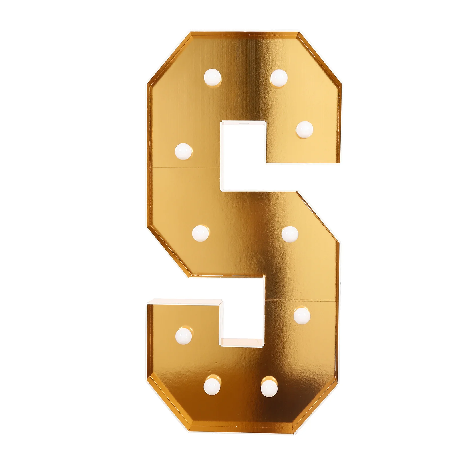 4ft Giant LED Marquee Letter "S", Gold Pre-Cut Foam Board with 10 Warm White Battery Operated LEDs, Glue Gun and Sticks - Image 6