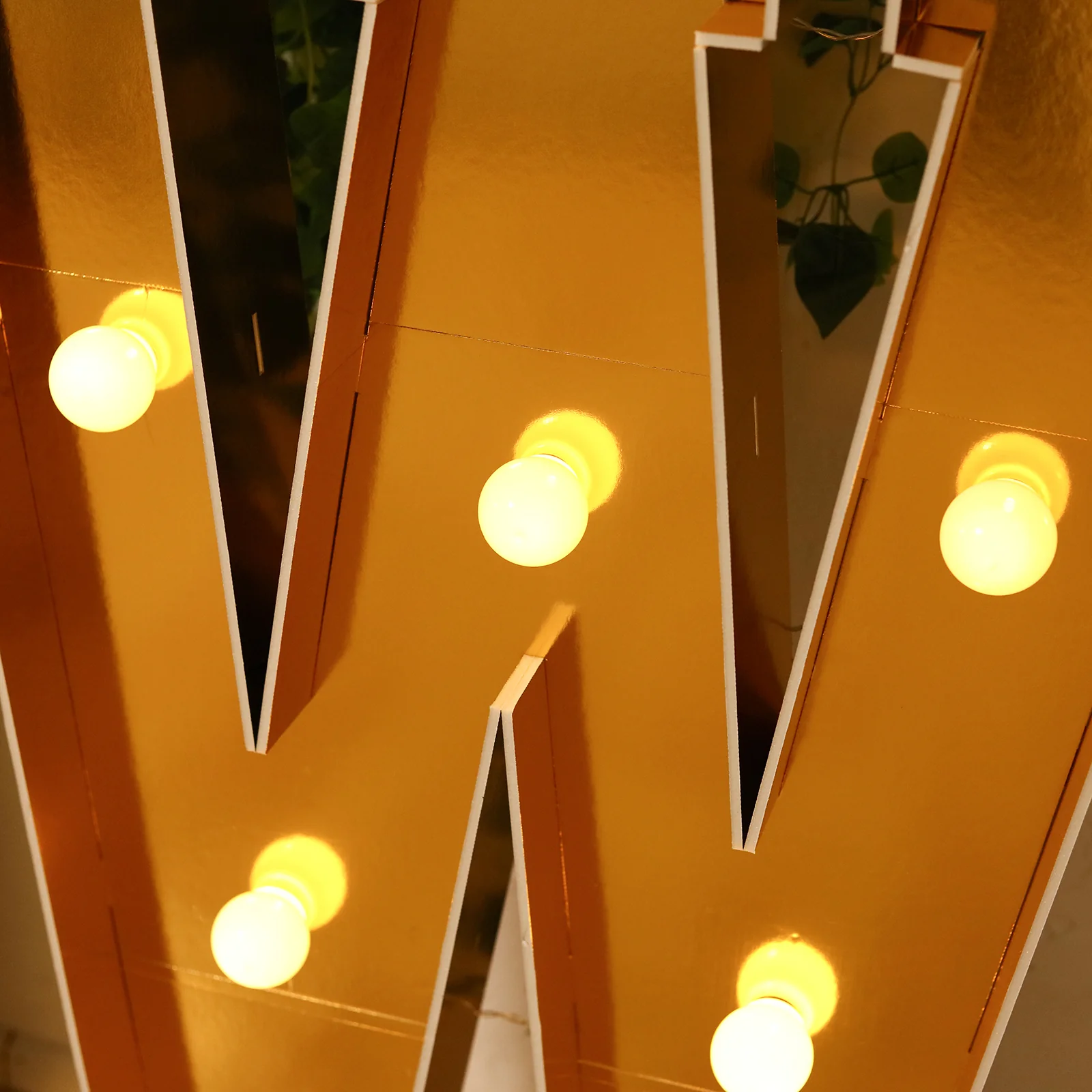 4ft Giant LED Marquee Letter "W", Gold Pre-Cut Foam Board with 10 Warm White Battery Operated LEDs, Glue Gun and Sticks - Image 8