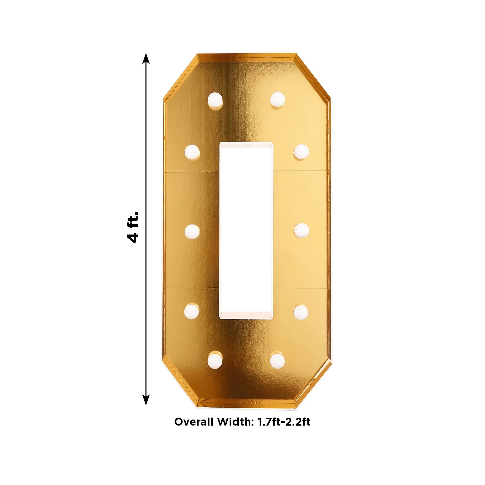 4ft Giant LED Marquee Number "0", Gold Pre-Cut Foam Board with 10 Warm White Battery Operated LEDs, Glue Gun and Sticks - Image 3