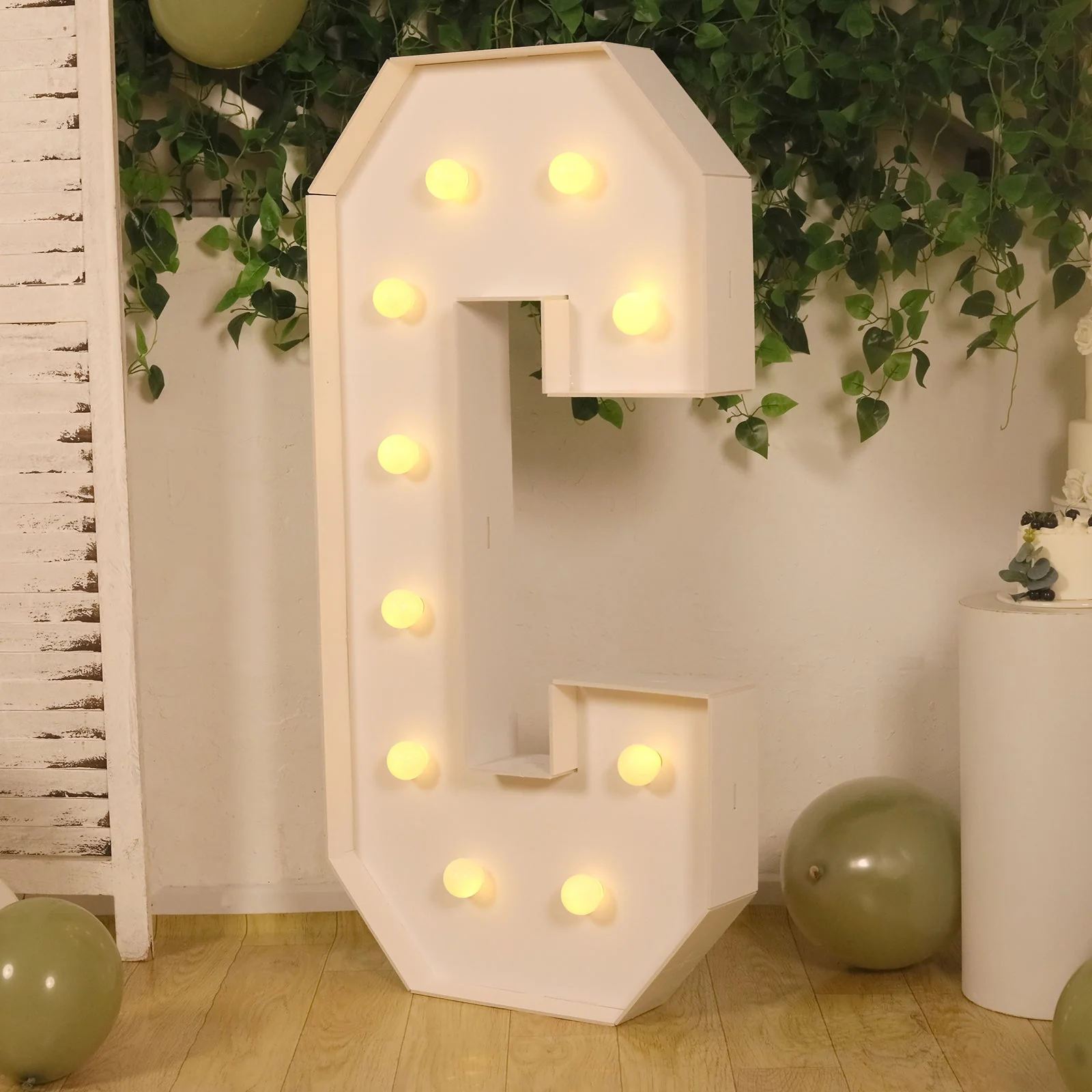 4ft Giant LED Marquee Letter "C", White Pre-Cut Foam Board with 10 Warm White Battery Operated LEDs, Glue Gun and Sticks - Image 7
