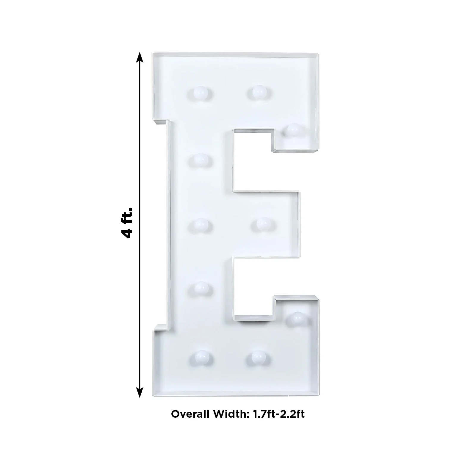 4ft Giant LED Marquee Letter "E", White Pre-Cut Foam Board with 10 Warm White Battery Operated LEDs, Glue Gun and Sticks - Image 3