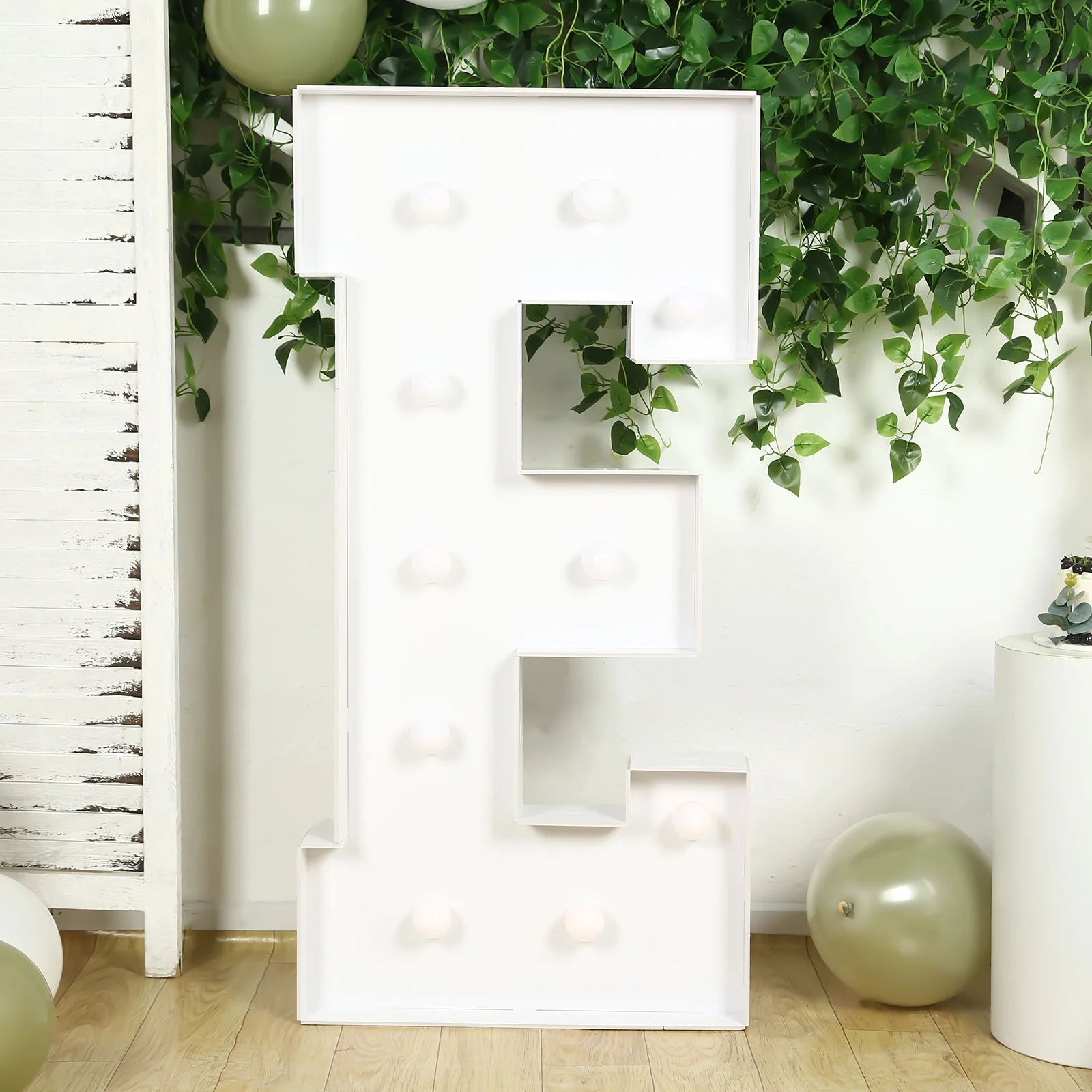 4ft Giant LED Marquee Letter "E", White Pre-Cut Foam Board with 10 Warm White Battery Operated LEDs, Glue Gun and Sticks - Image 8