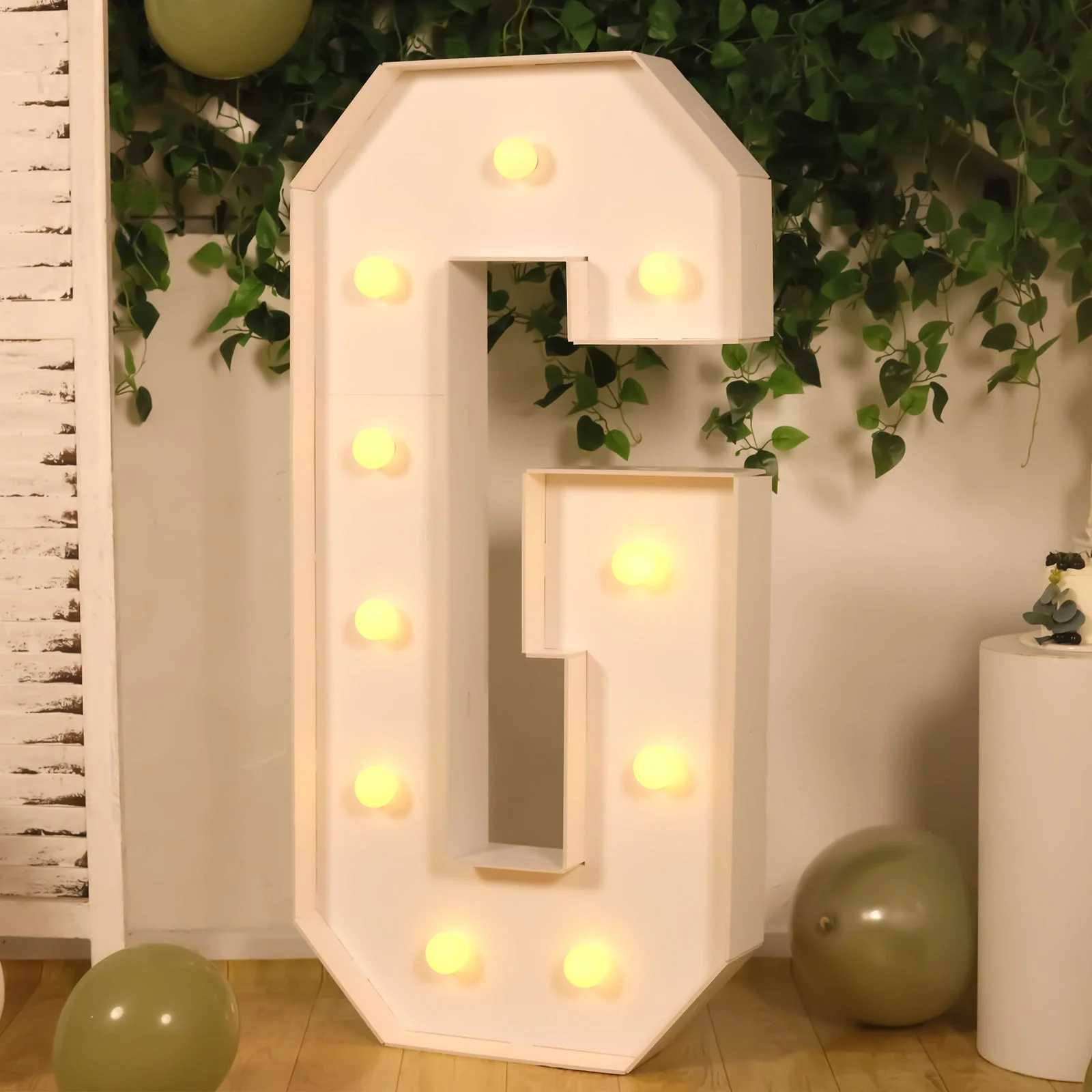 4ft Giant LED Marquee Letter "G", White Pre-Cut Foam Board with 10 Warm White Battery Operated LEDs, Glue Gun and Sticks - Image 7