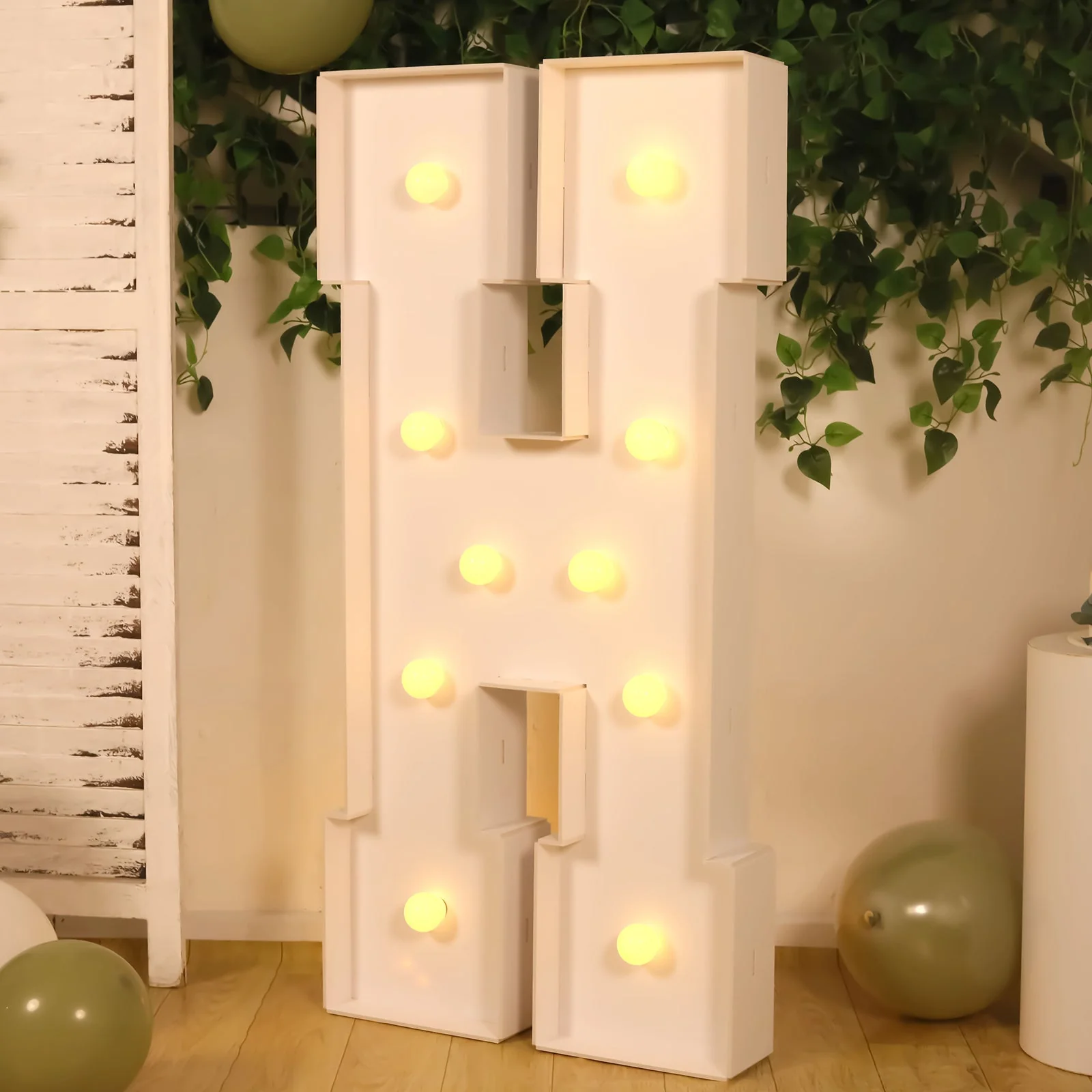 4ft Giant LED Marquee Letter "H", White Pre-Cut Foam Board with 10 Warm White Battery Operated LEDs, Glue Gun and Sticks - Image 8