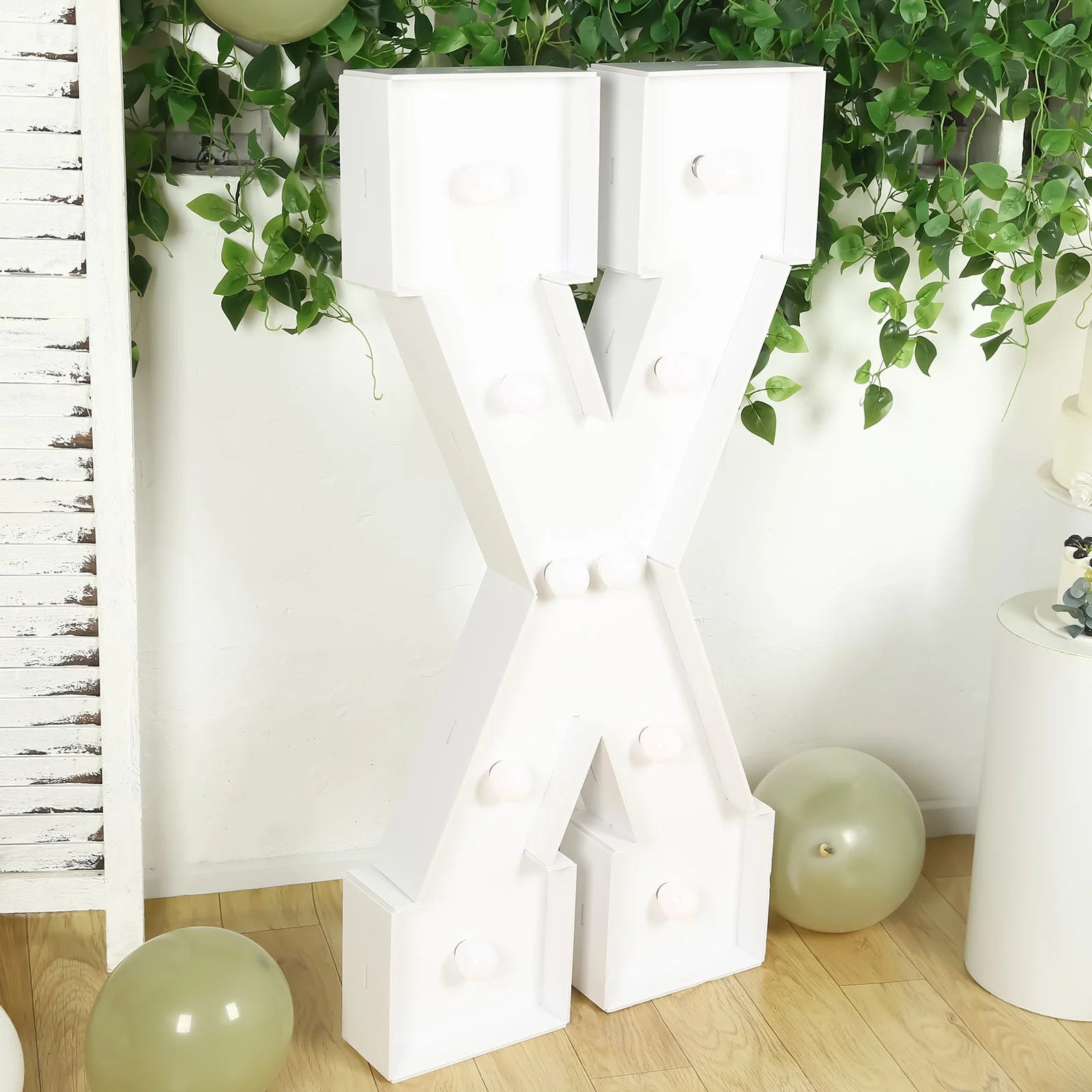 4ft Giant LED Marquee Letter "X", White Pre-Cut Foam Board with 10 Warm White Battery Operated LEDs, Glue Gun and Sticks - Image 7