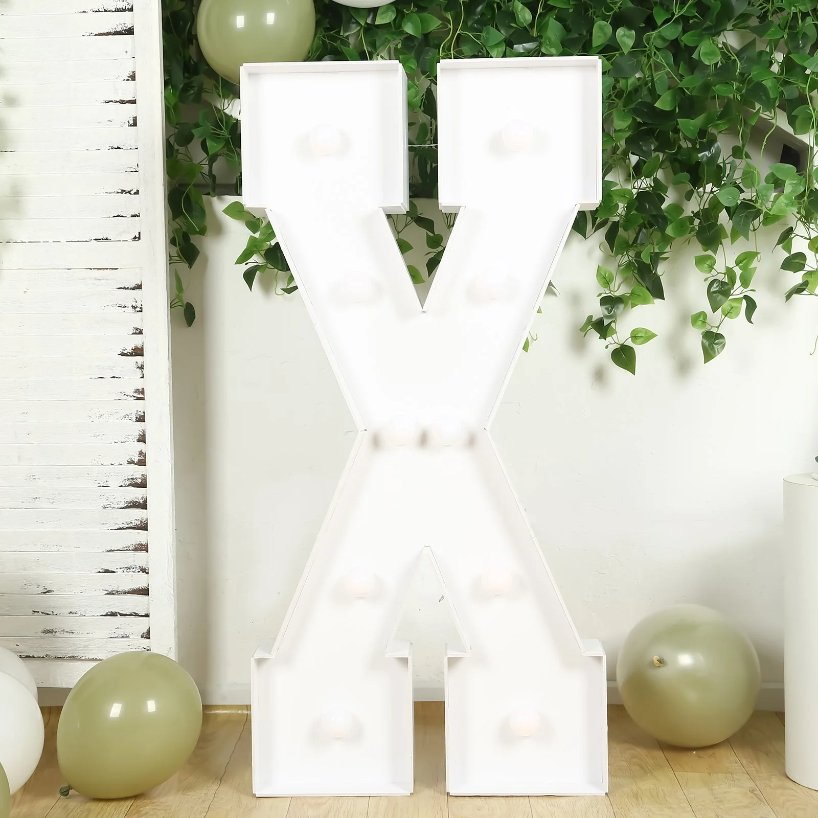 4ft Giant LED Marquee Letter "X", White Pre-Cut Foam Board with 10 Warm White Battery Operated LEDs, Glue Gun and Sticks - Image 8