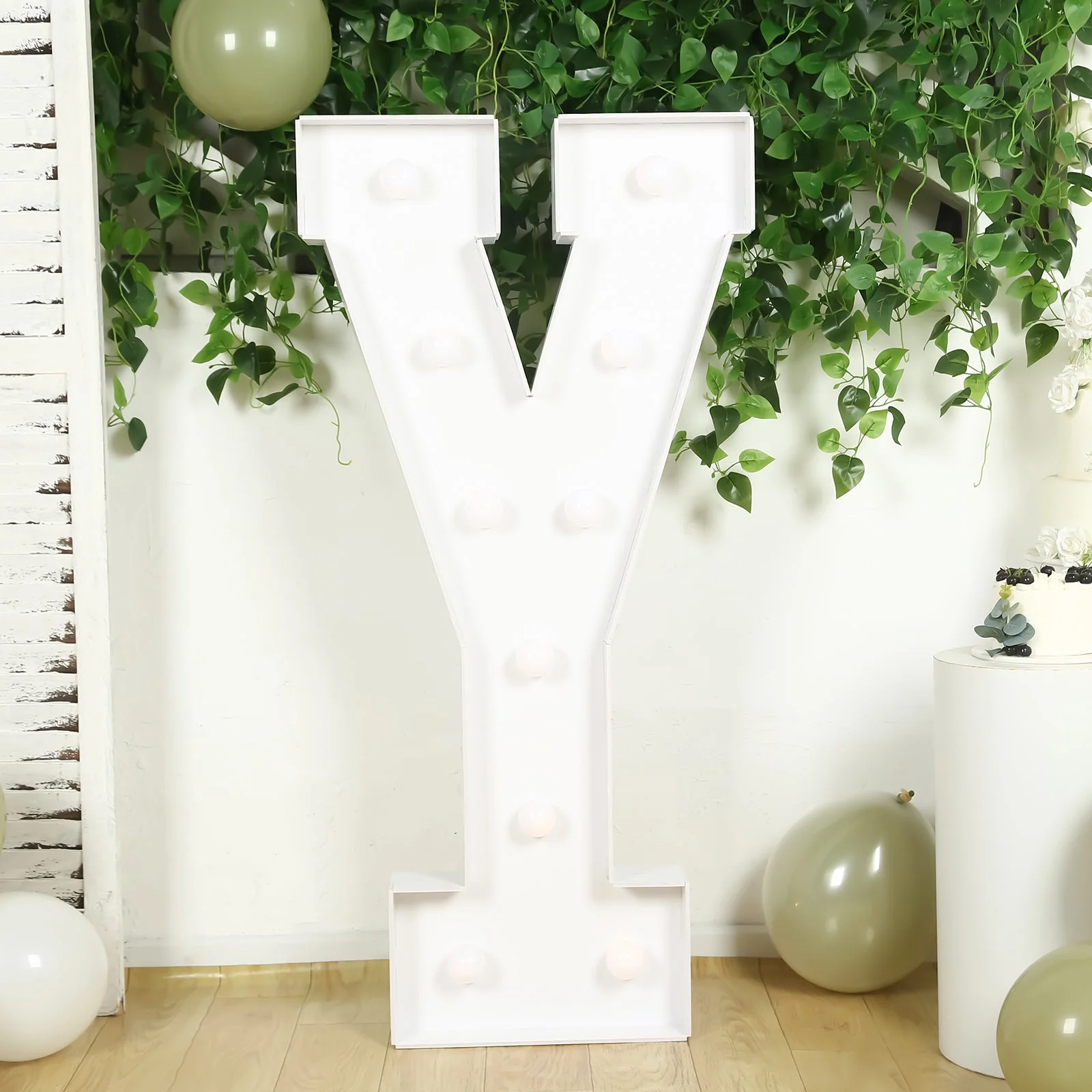 4ft Giant LED Marquee Letter "Y", White Pre-Cut Foam Board with 10 Warm White Battery Operated LEDs, Glue Gun and Sticks - Image 8