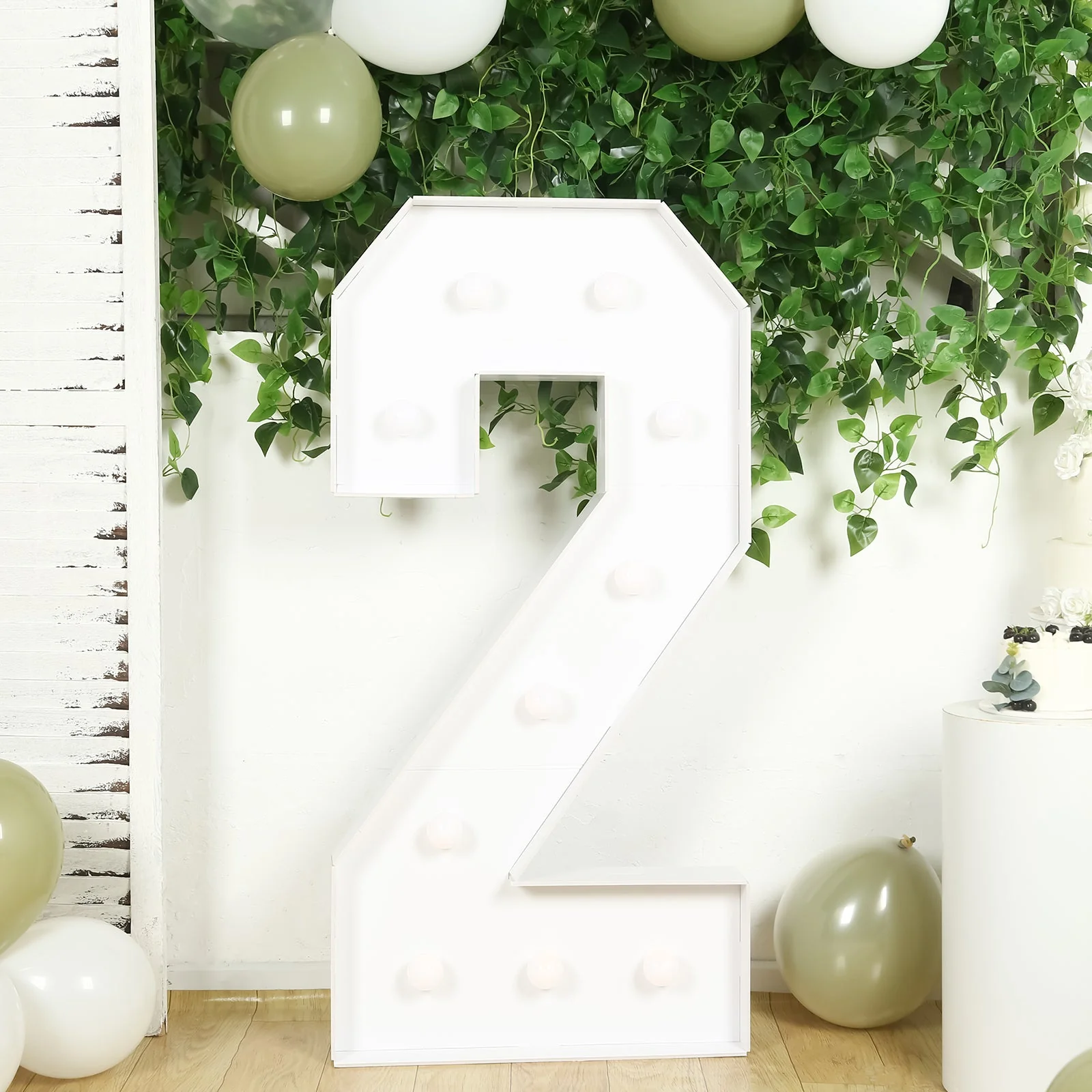 4ft Giant LED Marquee Number "2", White Pre-Cut Foam Board with 10 Warm White Battery Operated LEDs, Glue Gun and Sticks - Image 7