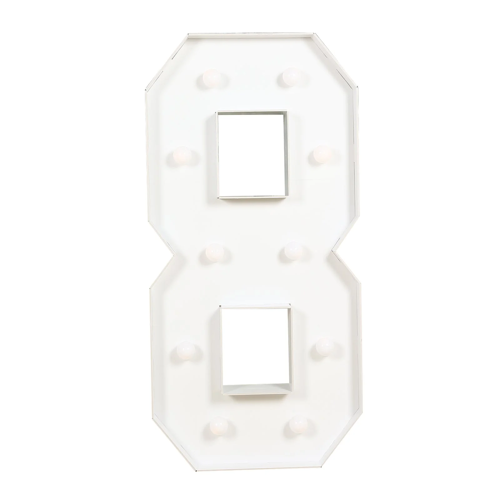 4ft Giant LED Marquee Number "8", White Pre-Cut Foam Board with 10 Warm White Battery Operated LEDs, Glue Gun and Sticks - Image 5
