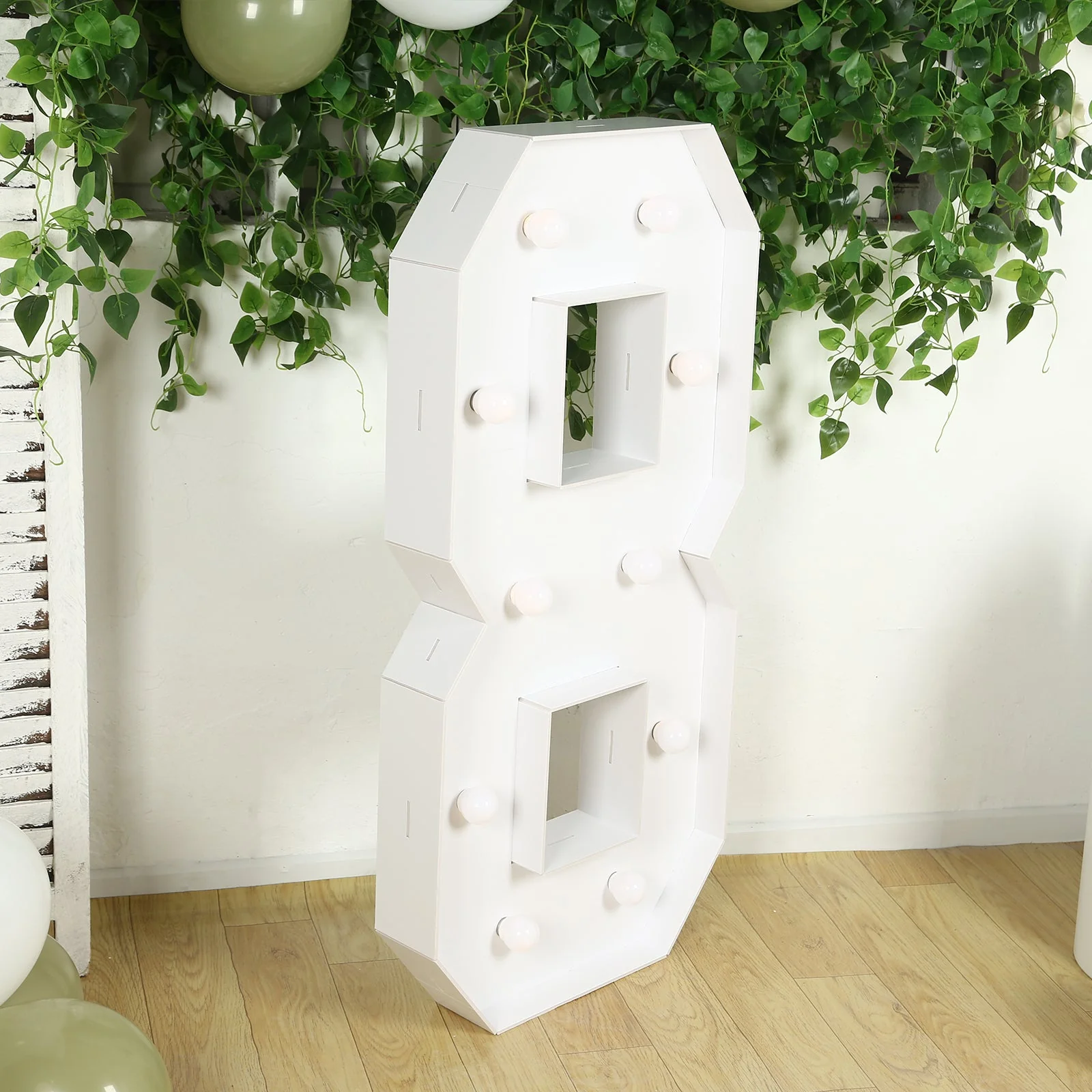 4ft Giant LED Marquee Number "8", White Pre-Cut Foam Board with 10 Warm White Battery Operated LEDs, Glue Gun and Sticks - Image 7