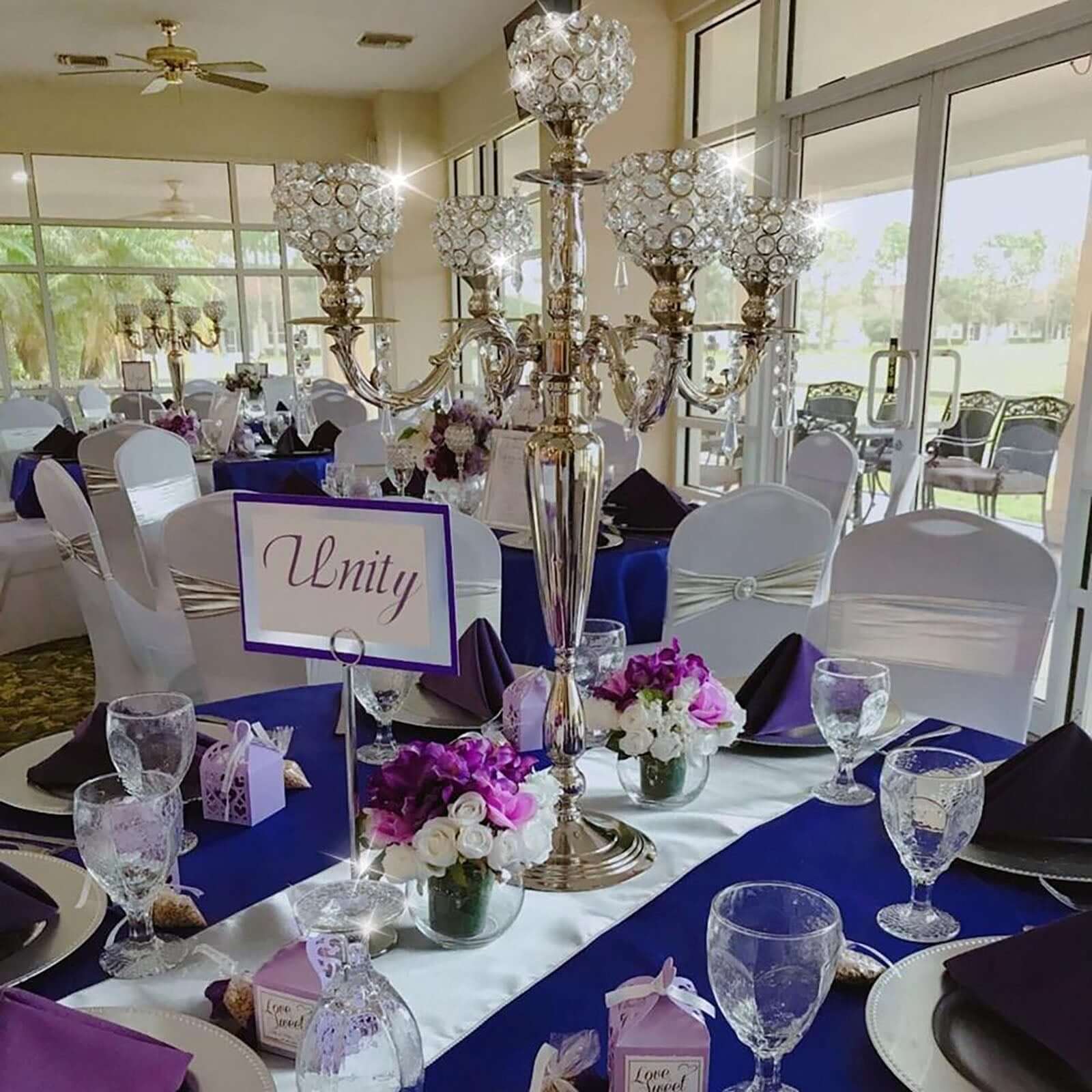 5-Arm Crystal Beaded Globe Candelabra 25" Gold - Metal Candle Holder for Stylish Pillar Table Centerpiece Decor - Image 8