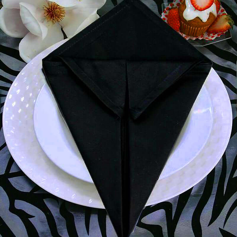5 Pack 100% Cotton Napkins 20"x20" Black - Commercial Grade Cloth Napkins - Image 6