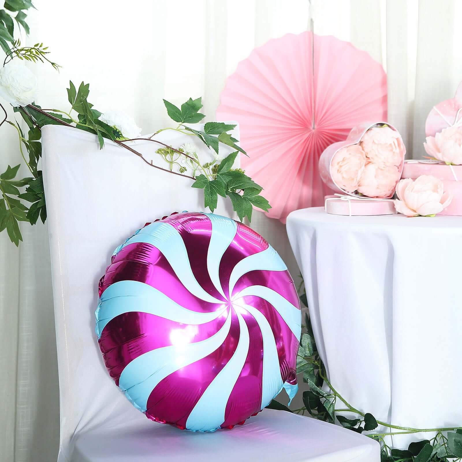5 Pack Candy Striped Swirl Print Mylar Foil Helium/Air Balloons 13" - Image 11