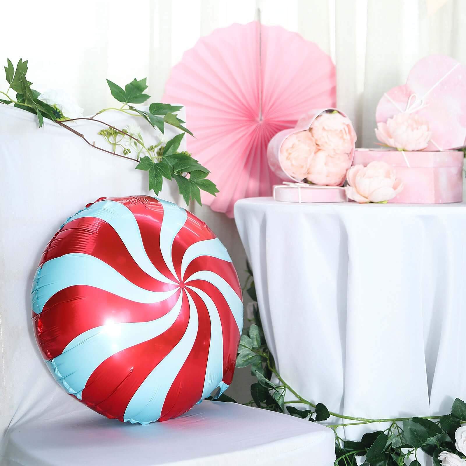 5 Pack Candy Striped Swirl Print Mylar Foil Helium/Air Balloons 13" - Image 8