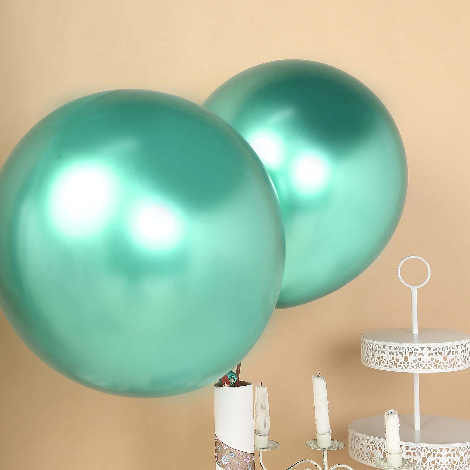 5 Pack Metallic Chrome Green Latex Helium or Air Party Balloons 18" - Image 10